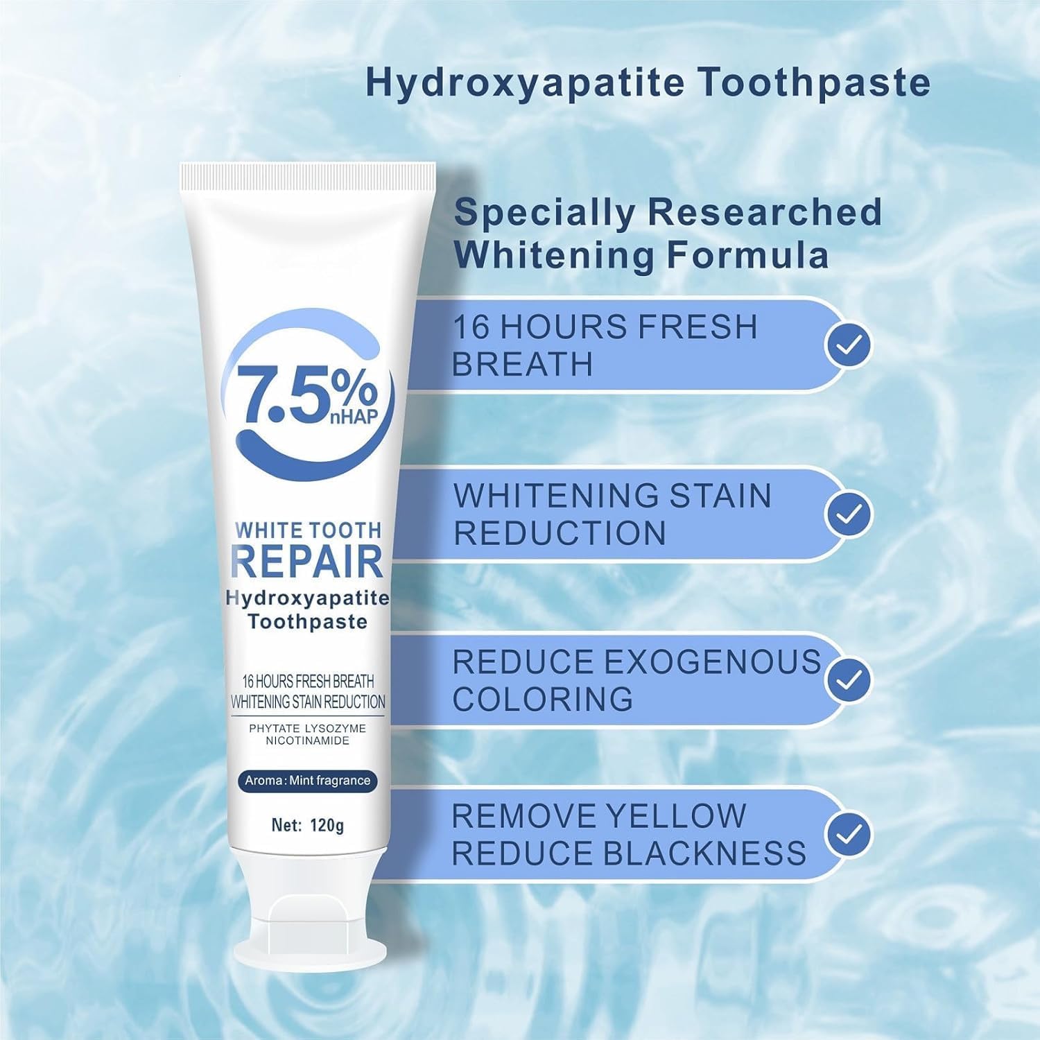 7.5% Hydroxyapatite Toothpaste – Enamel Protection, Fluoride-Free