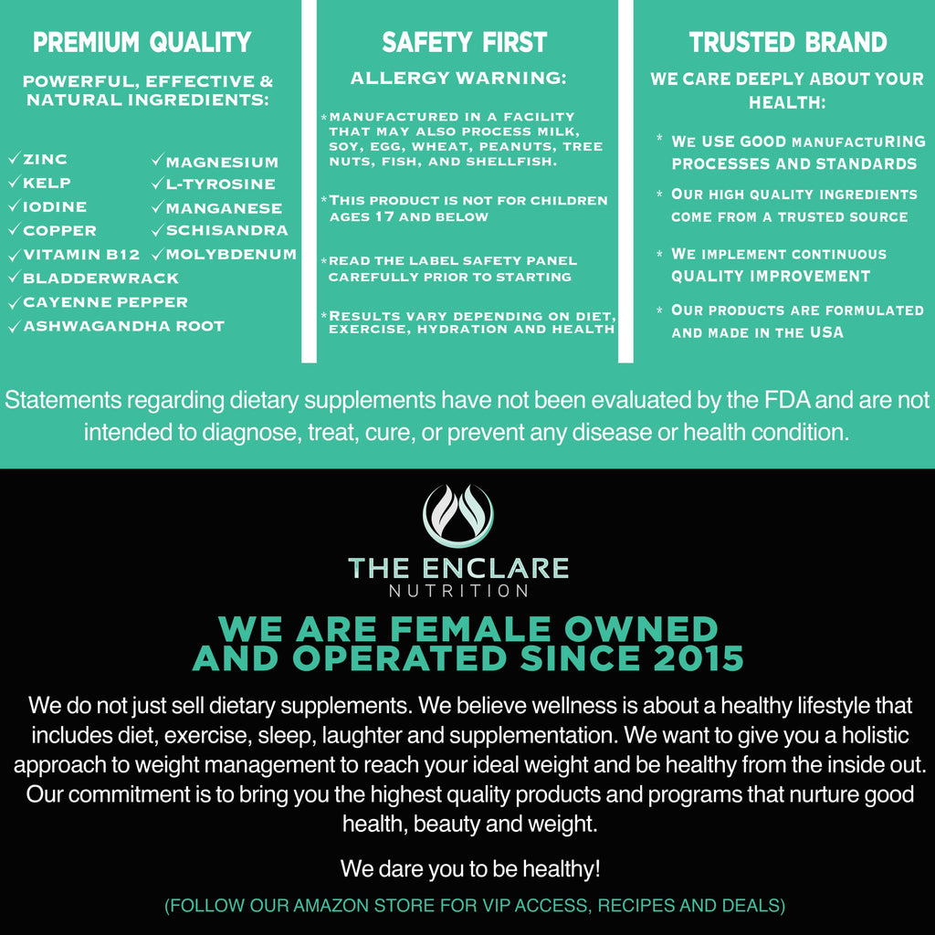 The Enclare Nutrition Thyroid Support with Iodine – Balance Hormones, Energy & Focus