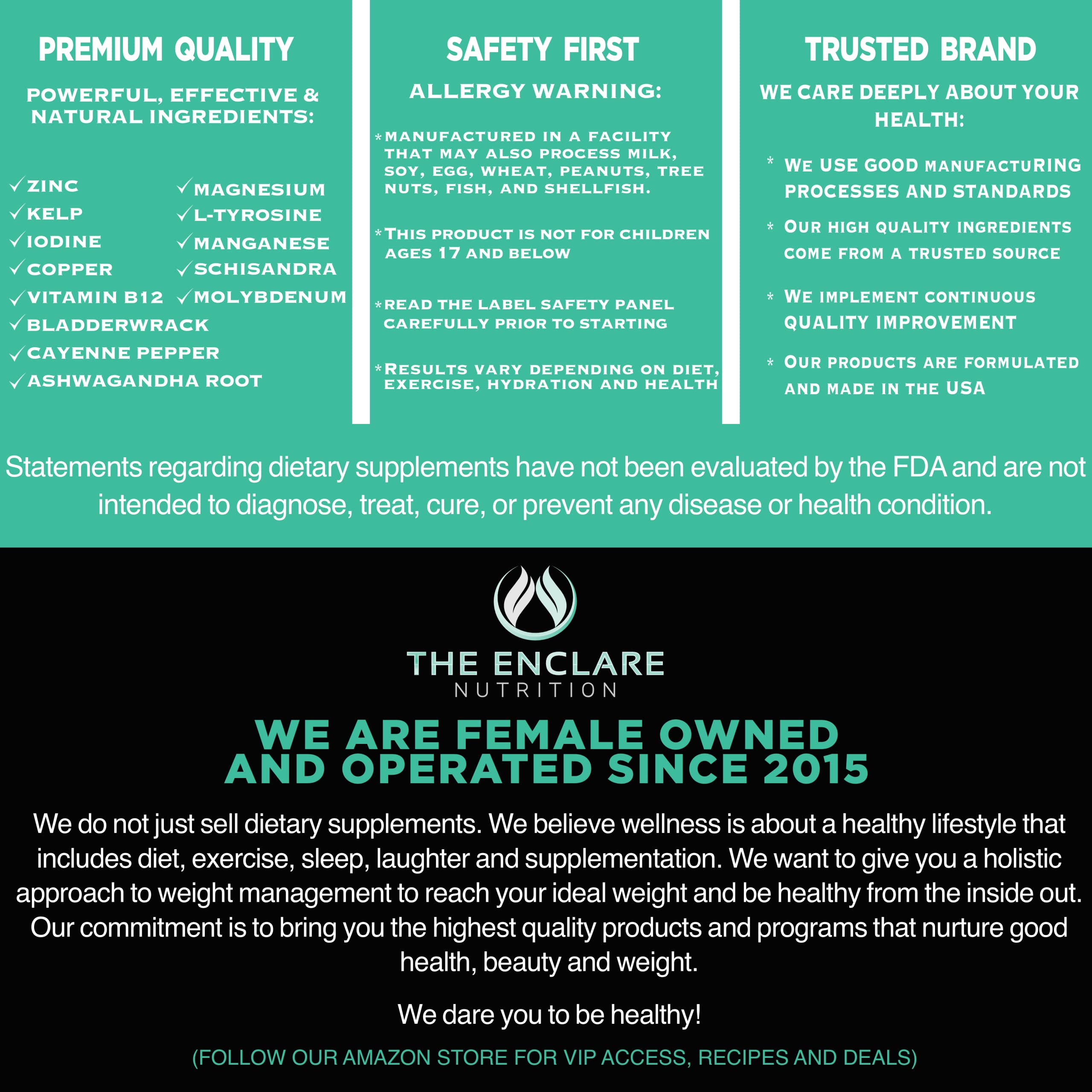 The Enclare Nutrition Thyroid Support with Iodine – Balance Hormones, Energy & Focus