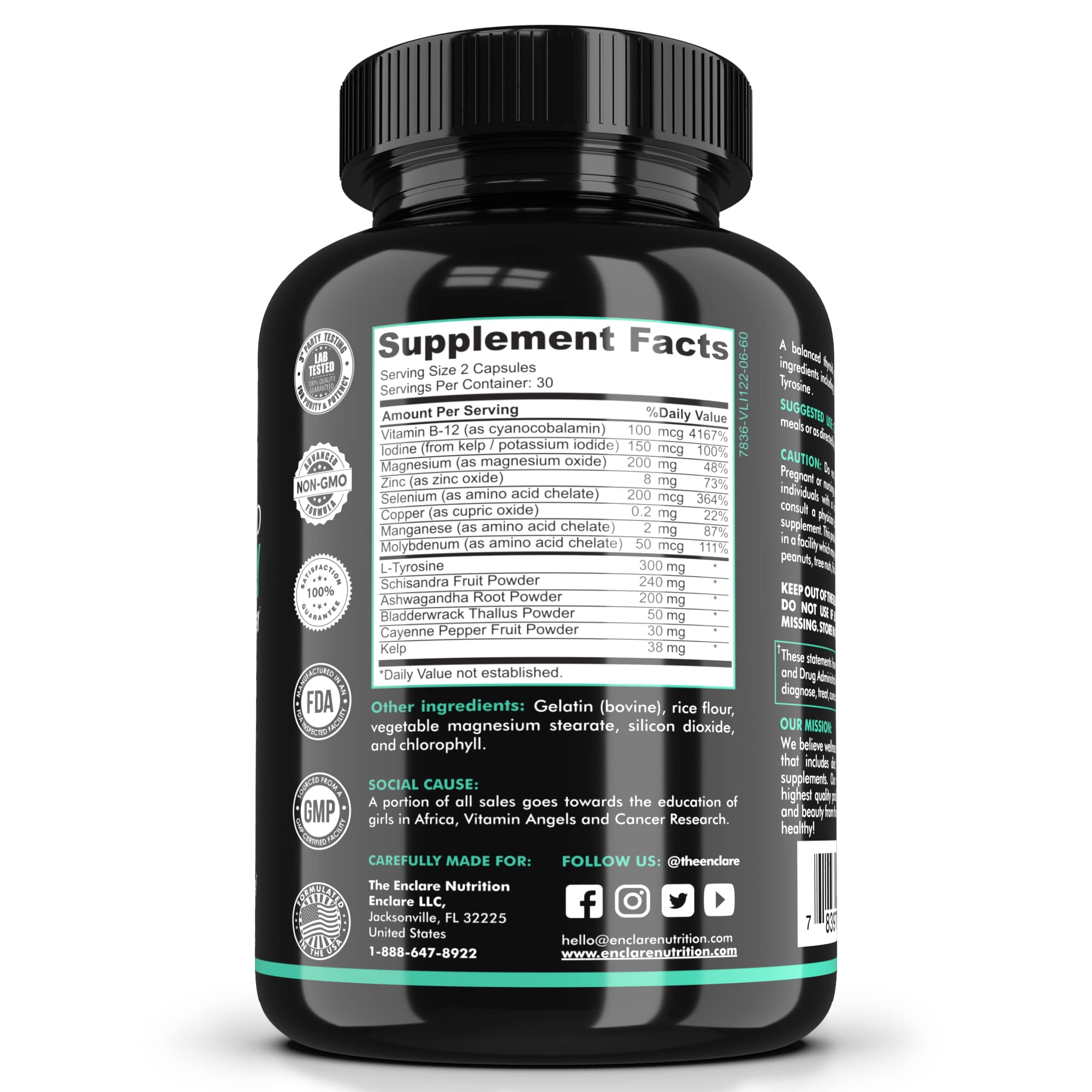 The Enclare Nutrition Thyroid Support with Iodine – Balance Hormones, Energy & Focus
