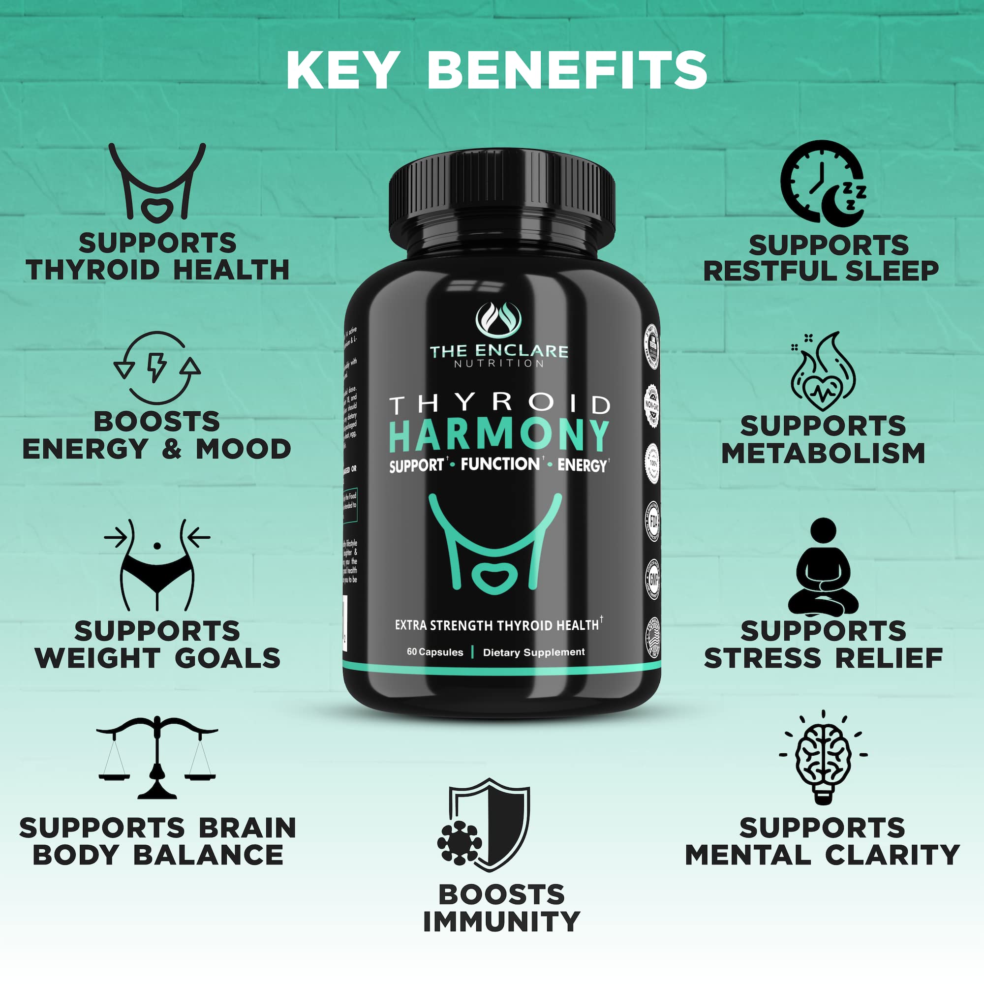 The Enclare Nutrition Thyroid Support with Iodine – Balance Hormones, Energy & Focus