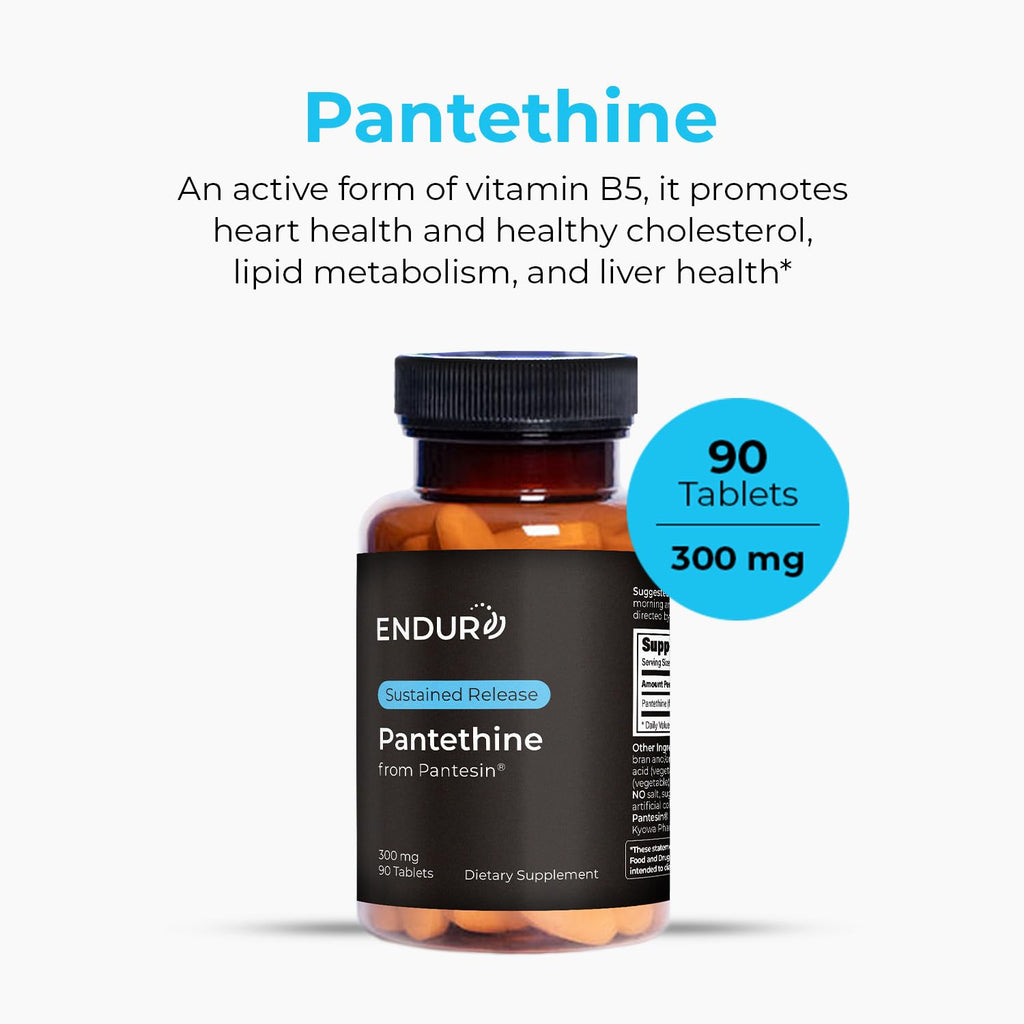 Endur Pantethine 300mg (90 tablets) – Liver Support & Cholesterol Balance | Pantesin