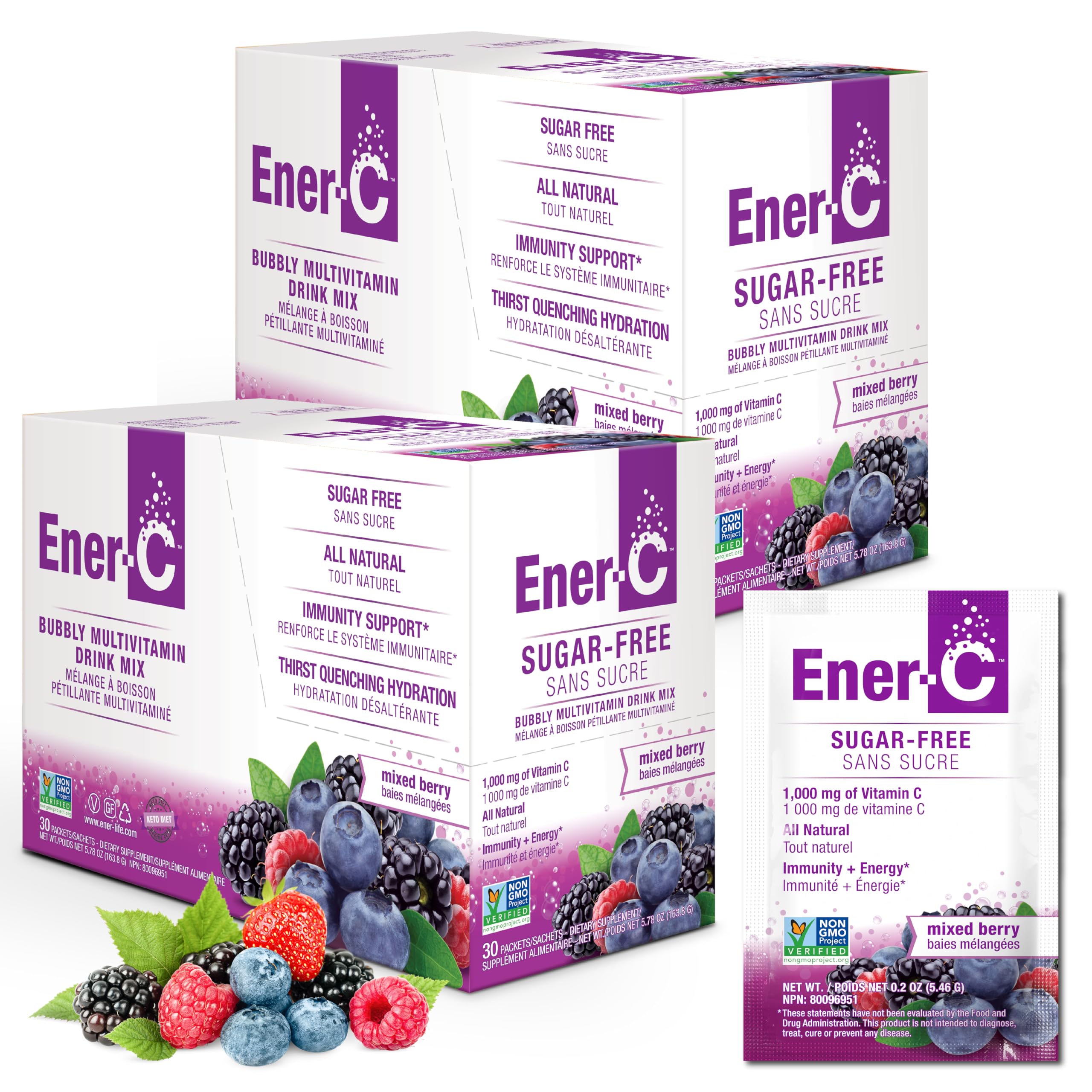 Ener-C Sugar Free Multivitamin Drink Mix – Hydration Packets