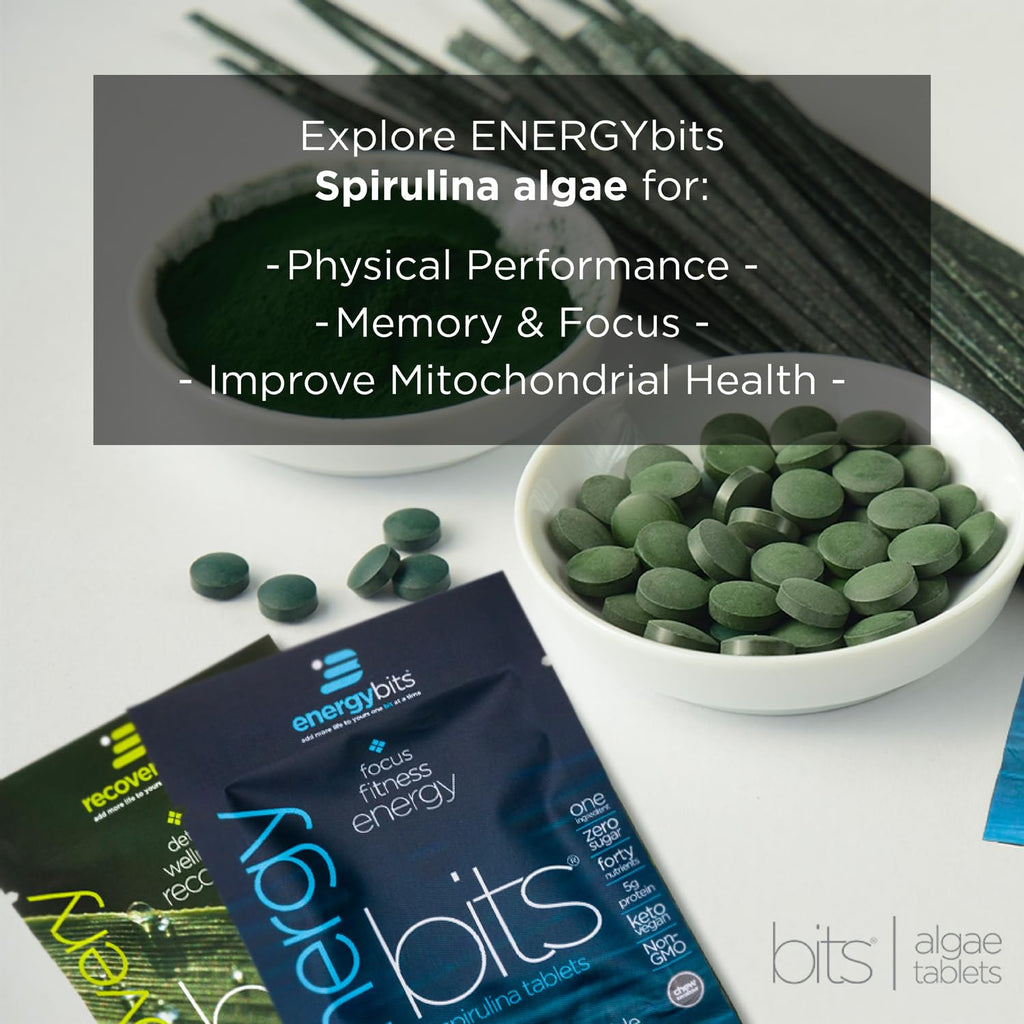 ENERGYBITS Organic Spirulina Tablets – Plant-Based Energy, Focus & Protein | Gluten Free, Vegan, Keto | 900 Tablets