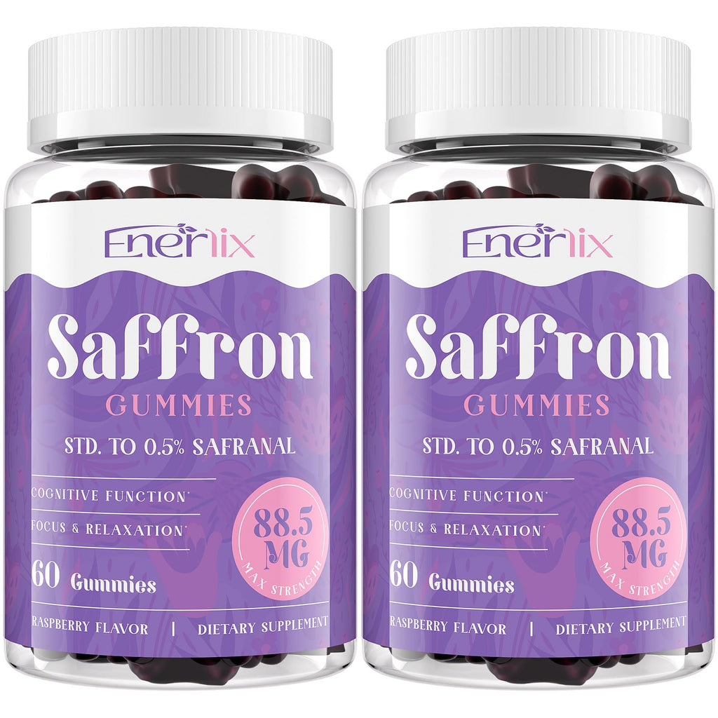 Enerlix Saffron Gummies 88.5 mg – Mood & Focus Support, 120 Servings