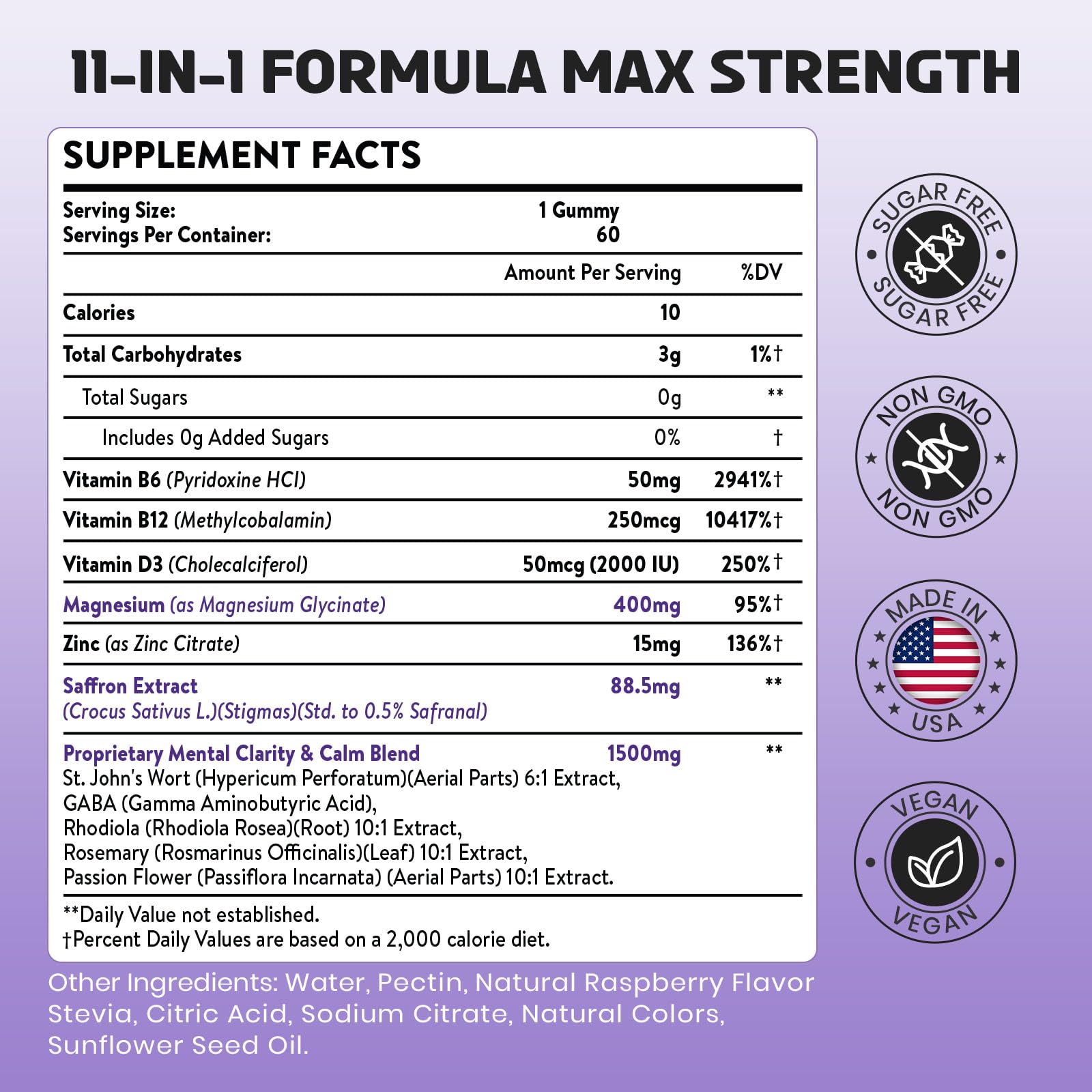 Enerlix Saffron Gummies 88.5 mg – Mood & Focus Support, 120 Servings
