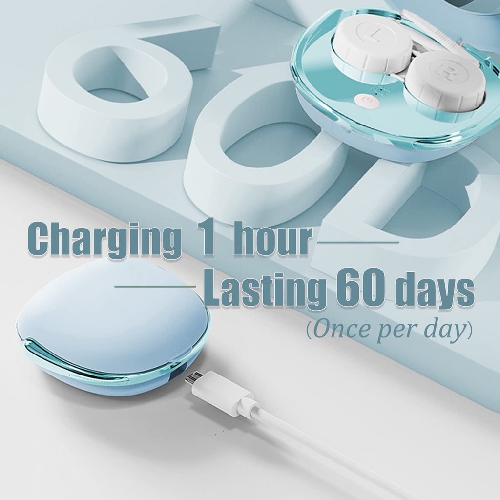 Portable Ultrasonic Contact Lens Cleaner with USB Charger (Blue)