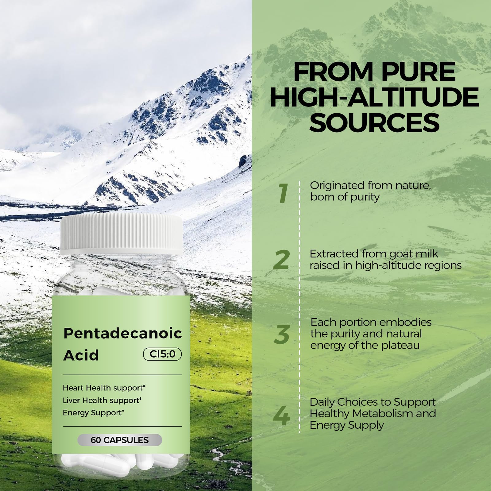 Engtozl C15:0 Pentadecanoic Acid Supplement, 60 Caps