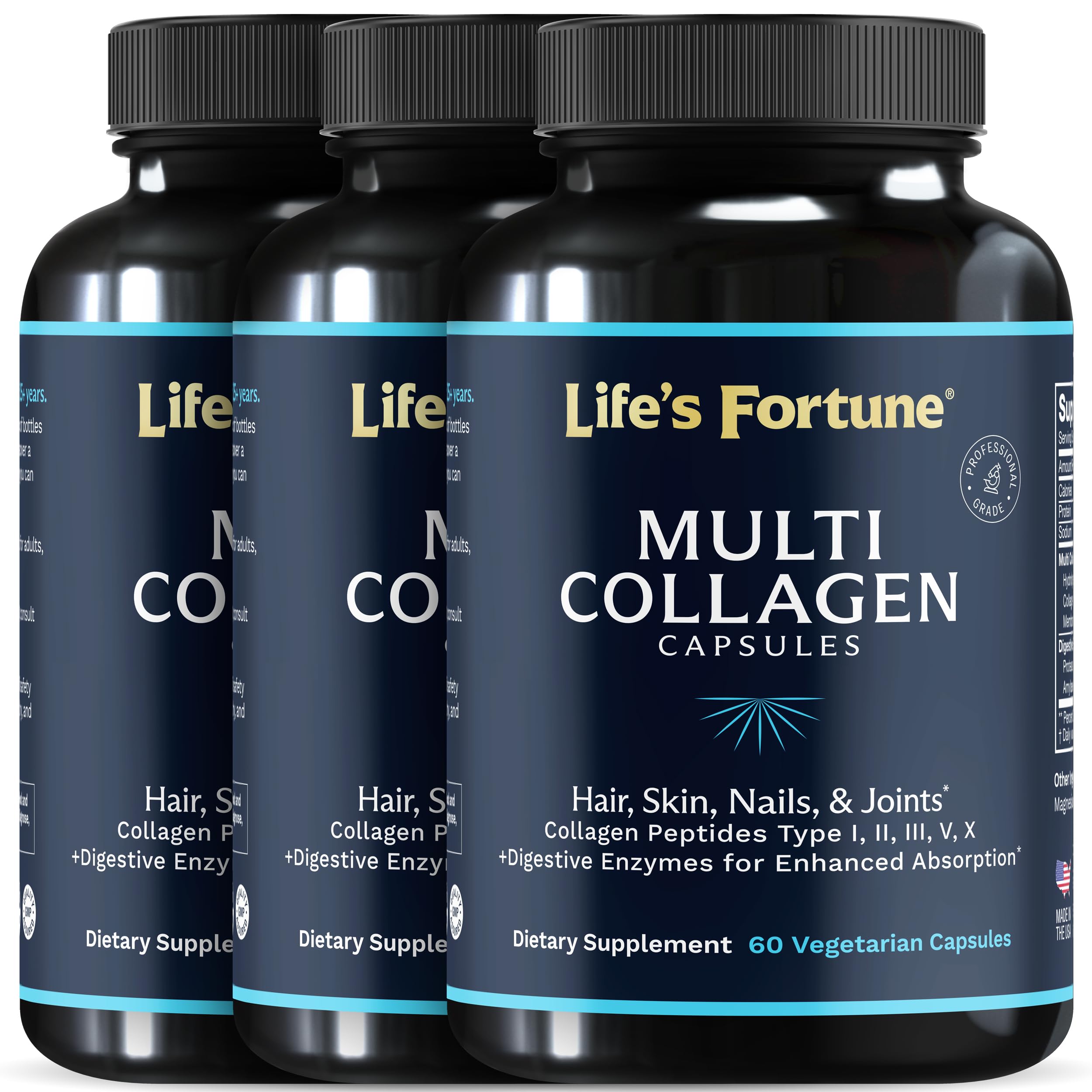 Enhanced Collagen Pills (Types I-V) | Grass-Fed Multi Collagen Capsules for Hair, Skin, Nails & Joints | Maximum Absorption