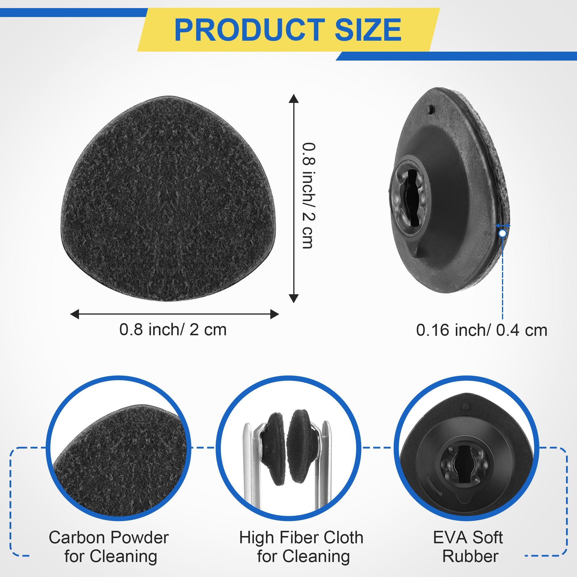 Enhon 8 Pcs Replacement Cleaner Pads for CarbonKlean Eyeglass Cleaner