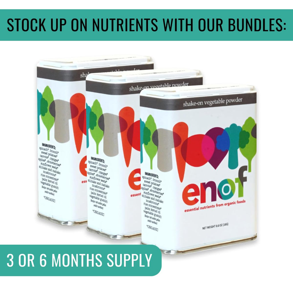 ENOF Organic Fruit & Veg Powder for Kids & Adults — 60 Servings, 10 Clean Ingredients, Strawberry & Spinach, Gluten & GMO Free