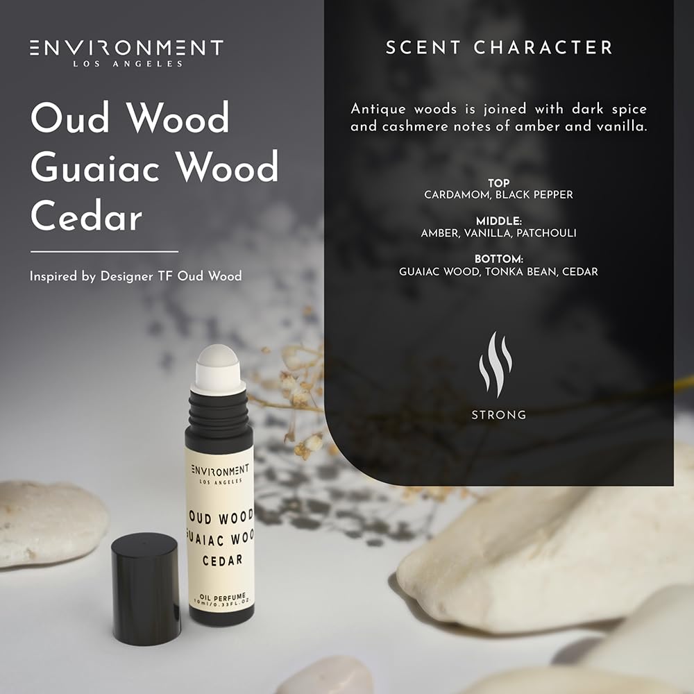 ENVIRONMENT Inspired by Designer TF Oud Wood – 10ml Roll-On Perfume, Vegan & Cruelty-Free