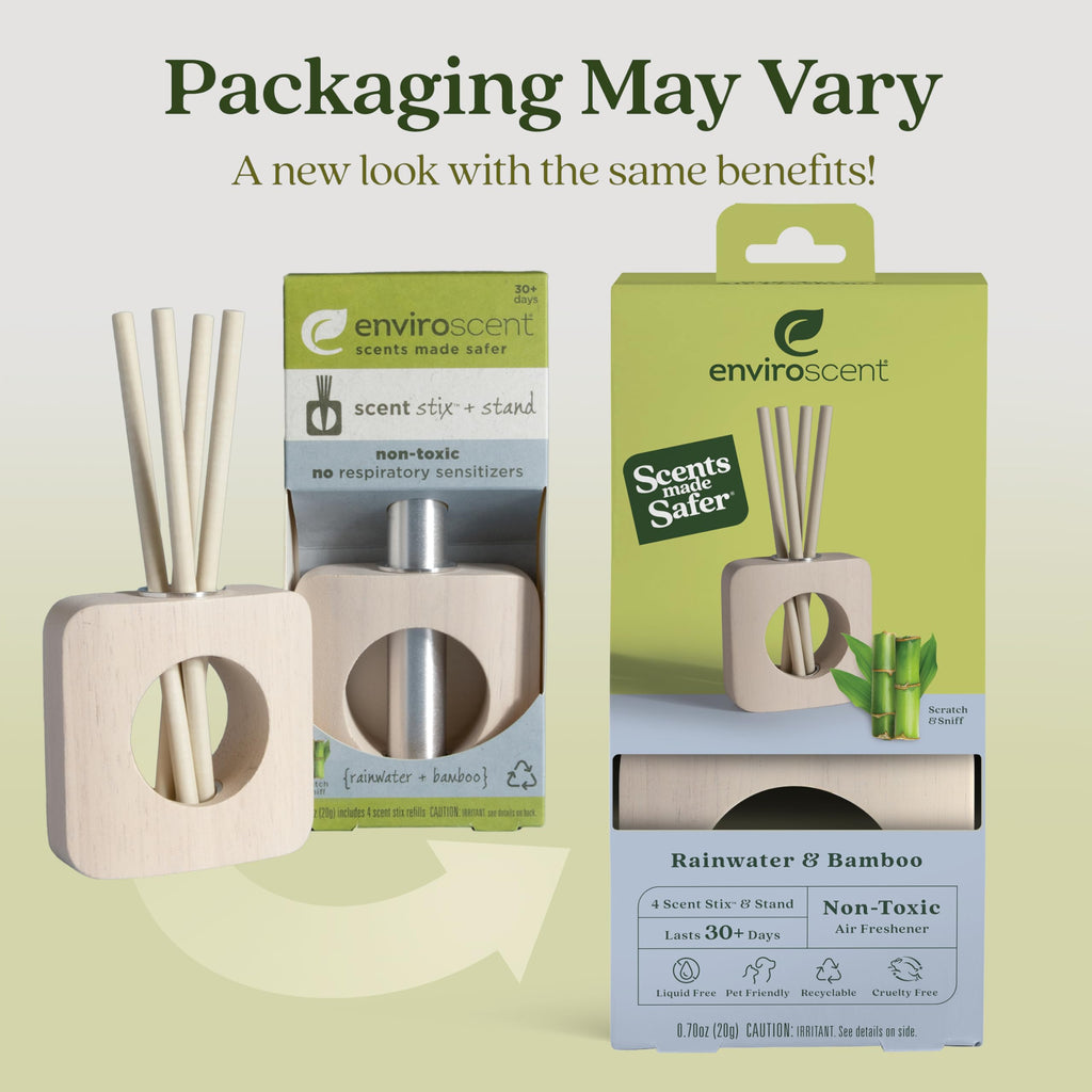 Enviroscent Non-Toxic Air Freshener for Home Diffuser | 30+ Day Fragrance | Mango Wood Stand & Scent Stix Refill