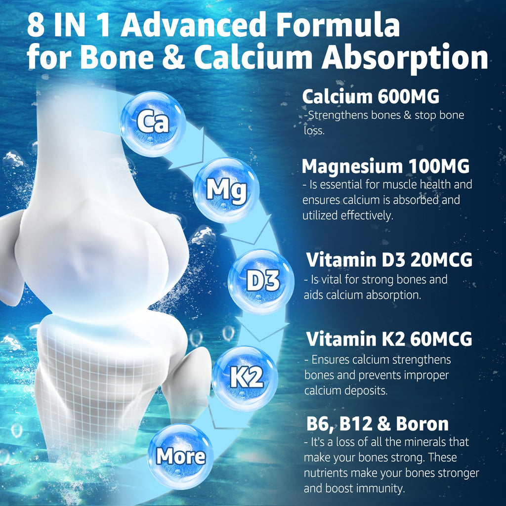 EnvyCure Calcium Gummies 600mg – Ocean Algae Calcium with Vitamin D3, K2, Magnesium | 2-Pack | Vegan, Sugar-Free
