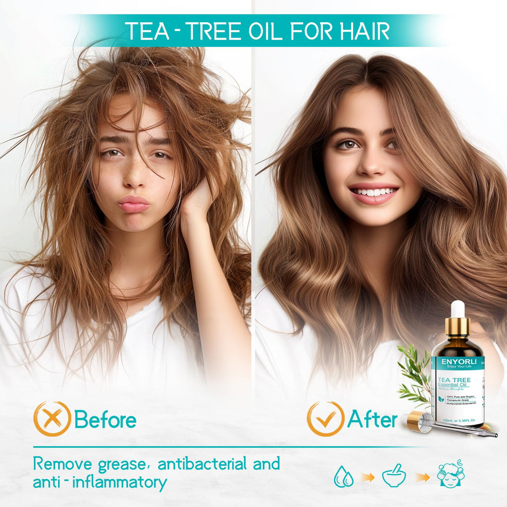 ENYORLI Tea Tree Oil 3.38 fl oz – 100% Natural Therapeutic Grade