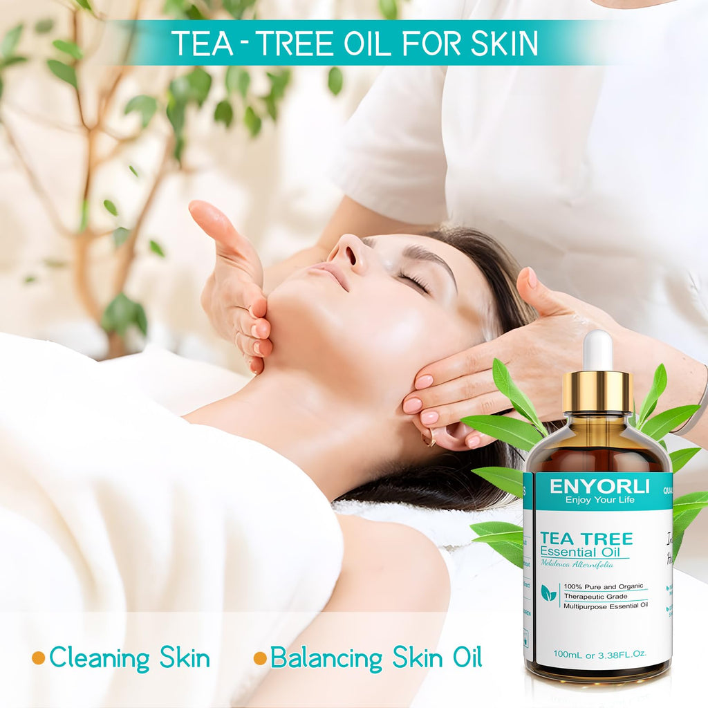 ENYORLI Tea Tree Oil 3.38 fl oz – 100% Natural Therapeutic Grade