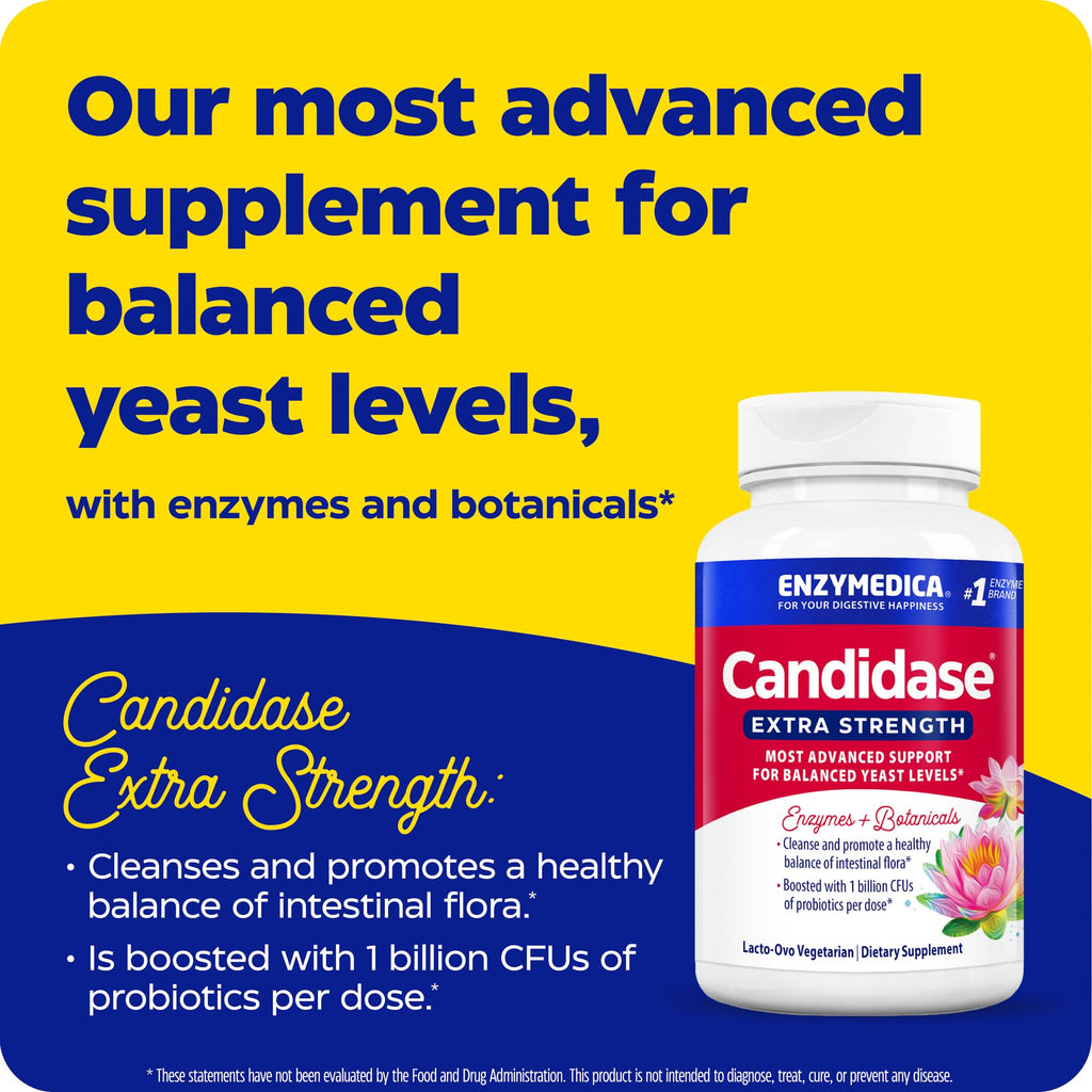 Enzymedica Candidase Extra Strength – Balanced Yeast Support, 42 Capsules