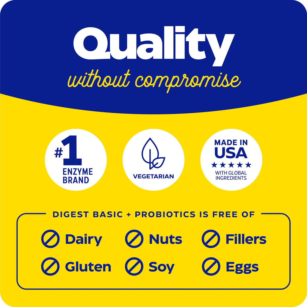 Enzymedica Digest Basic + Probiotics – Gentle Digestive Enzymes, 90 Count