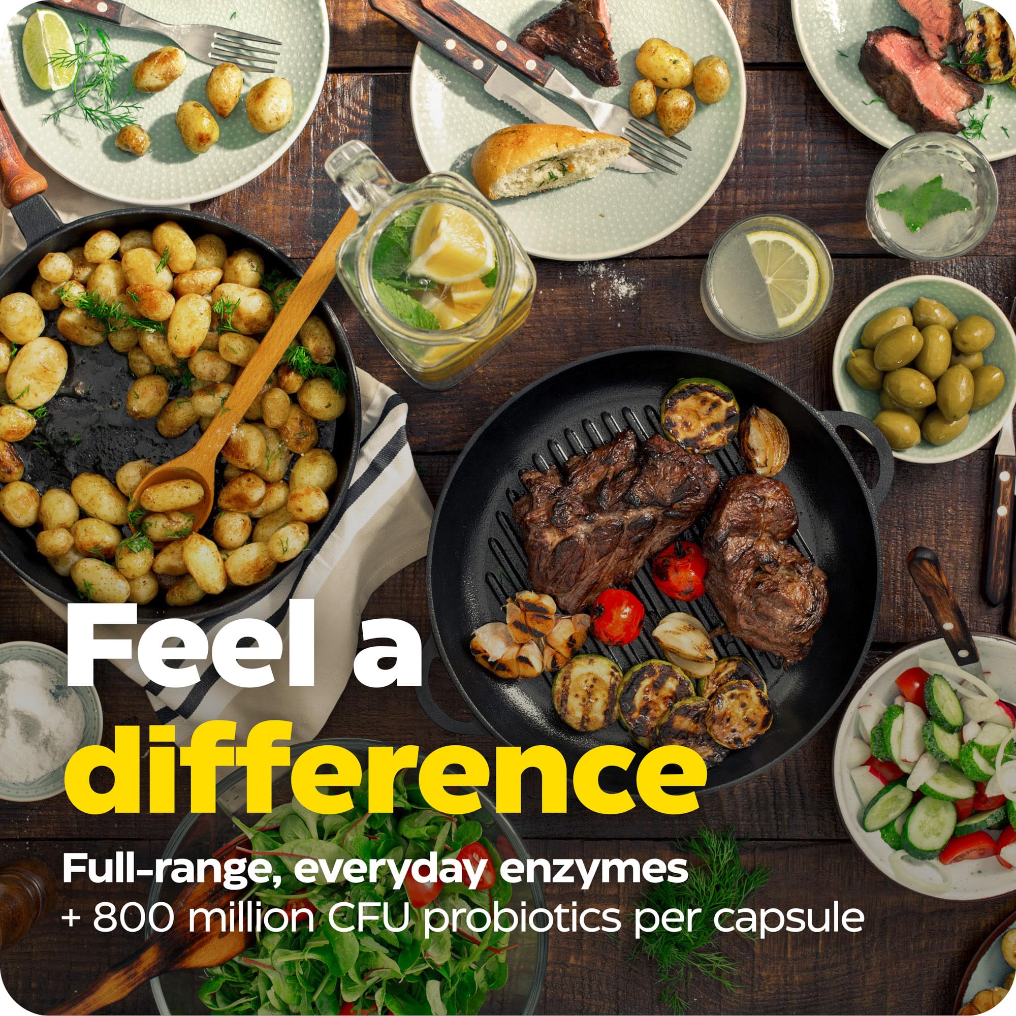 Enzymedica Digest Complete + Probiotics – Full-Range Enzymes + 800M CFU per Capsule (90 Capsules)