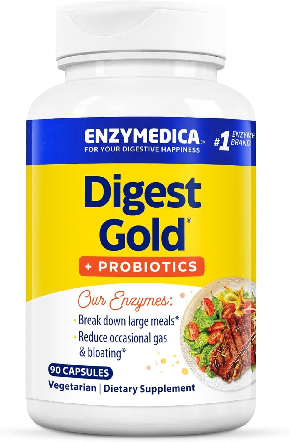 Enzymedica Probiotics Digest Gold Plus – Digestive Support, 108 Capsules