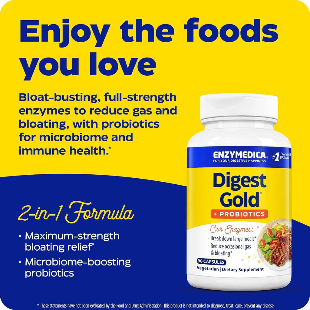 Enzymedica Probiotics Digest Gold Plus – Digestive Support, 108 Capsules