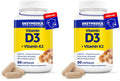 Enzymedica Organic Vitamin D3+K2 5,000 IU / 90 mcg MK-7 – Vegan, Shiitake & Prebiotic Fiber (60 Count Pack of 2)