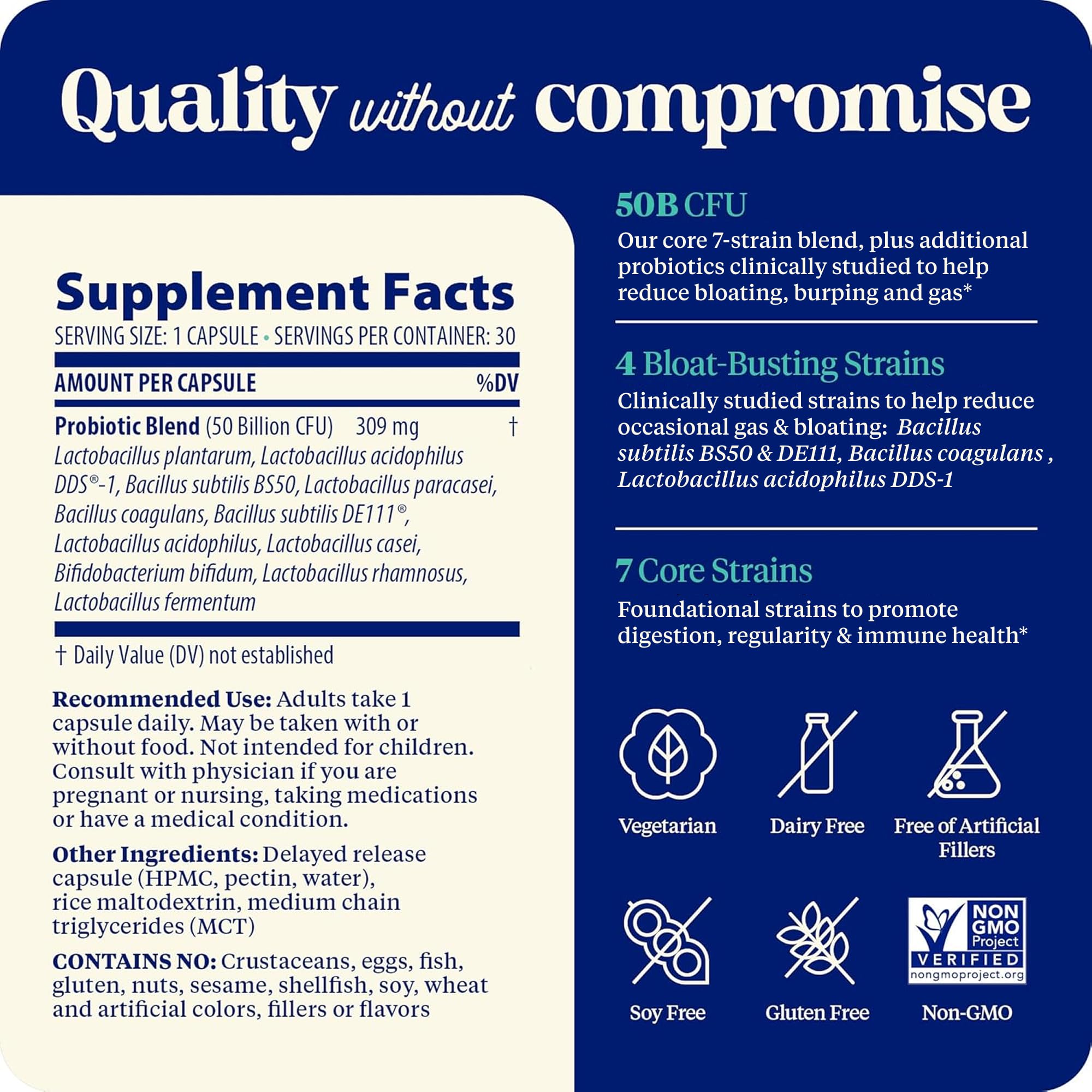 Enzymedica SubCulture Probiotics for Gas & Bloating – 50B CFU, 30 Count