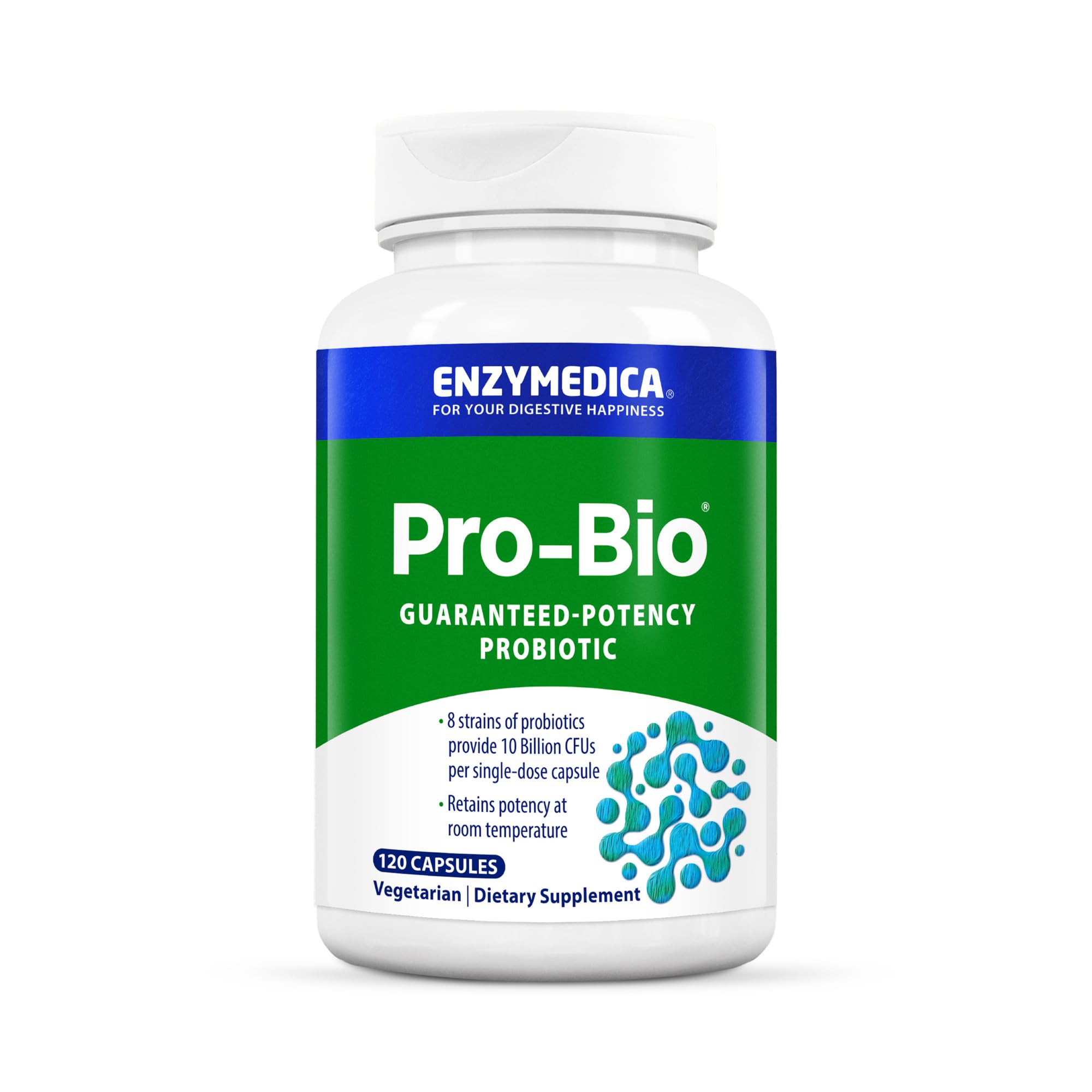 Enzymedica Pro-Bio Probiotic — Shelf-Stable, Stomach-Acid Resistant, 10B CFU, 120 Capsules