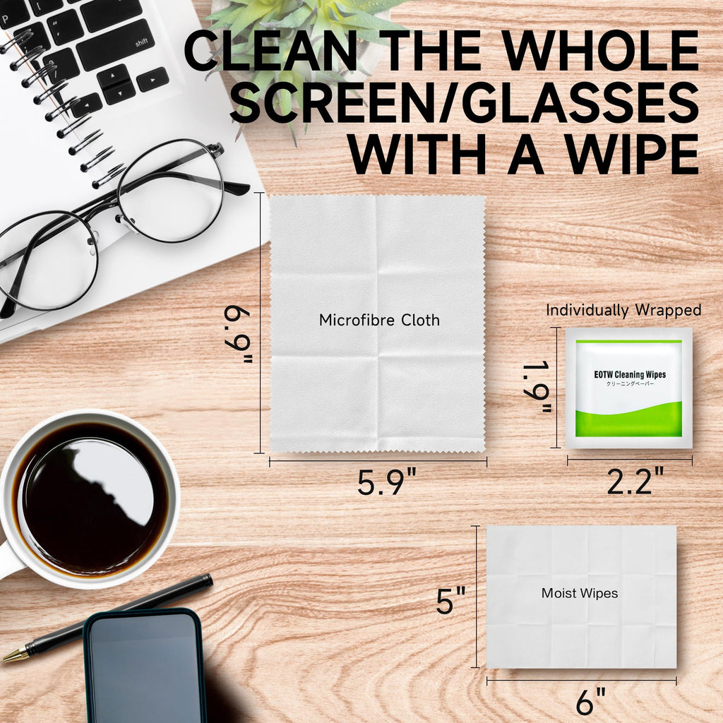 EOTW Computer Screen Wipes – 120 Individually Wrapped, Pre-moistened Cleaner for iPhone, iPad, Tablet, Laptop