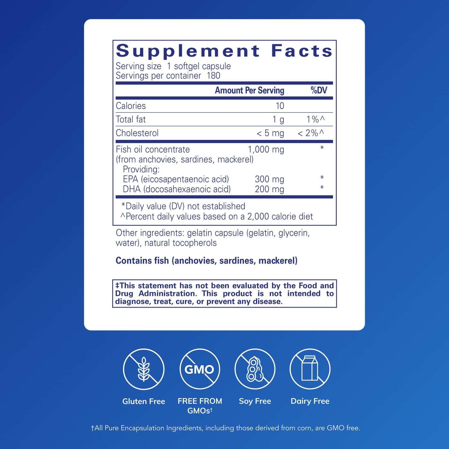 Pure Encapsulations EPA/DHA Essentials – Premium Fish Oil with EPA & DHA for Heart, Brain & Joints – 180 Softgels