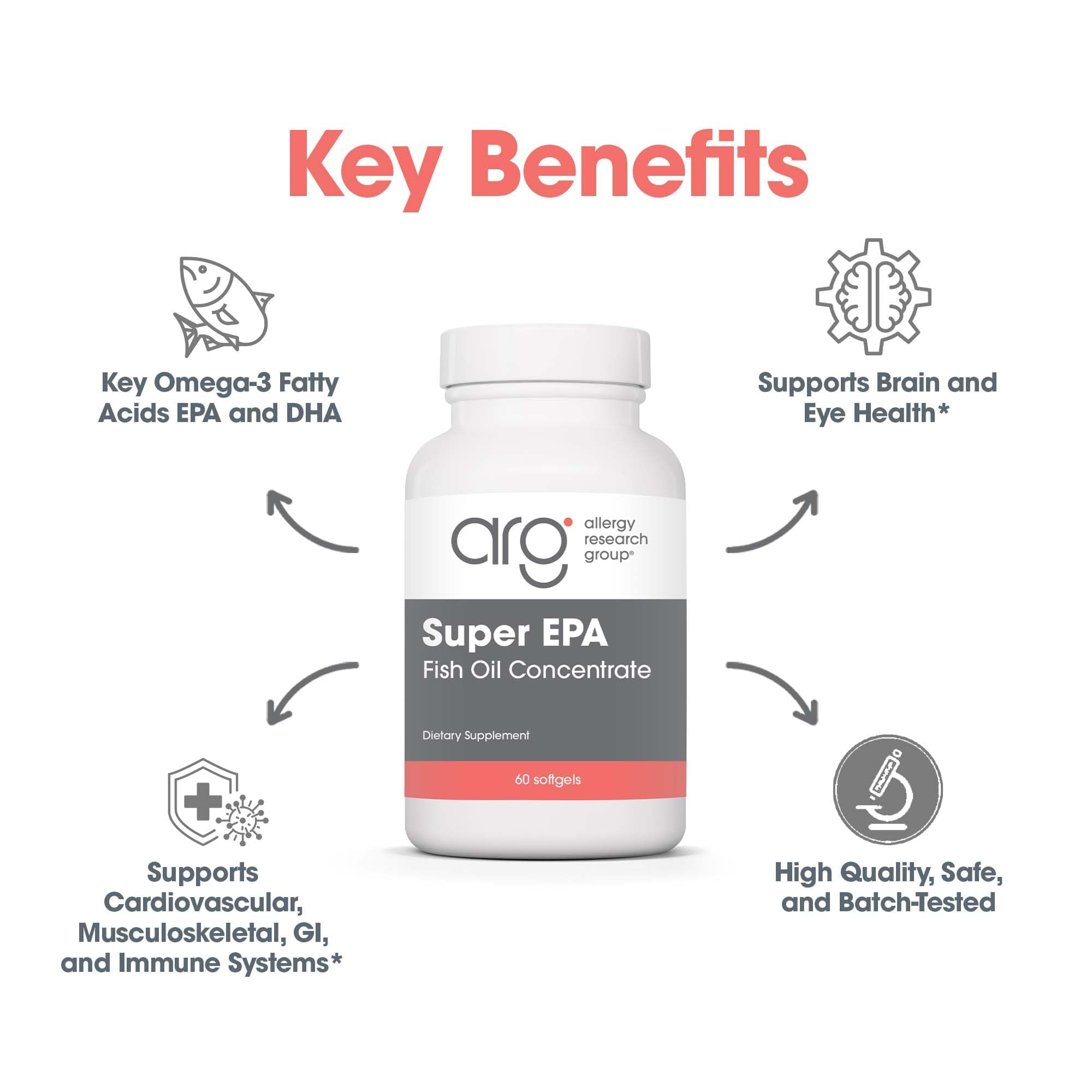 Allergy Research Group Super EPA - Omega-3 Fish Oil (EPA & DHA) | 60 Count