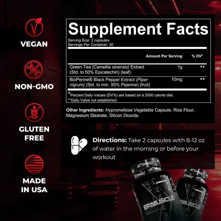 Epimuscle Epicatechin Plateau Breaker | Enhanced Labs | 60 Capsules | Made in USA