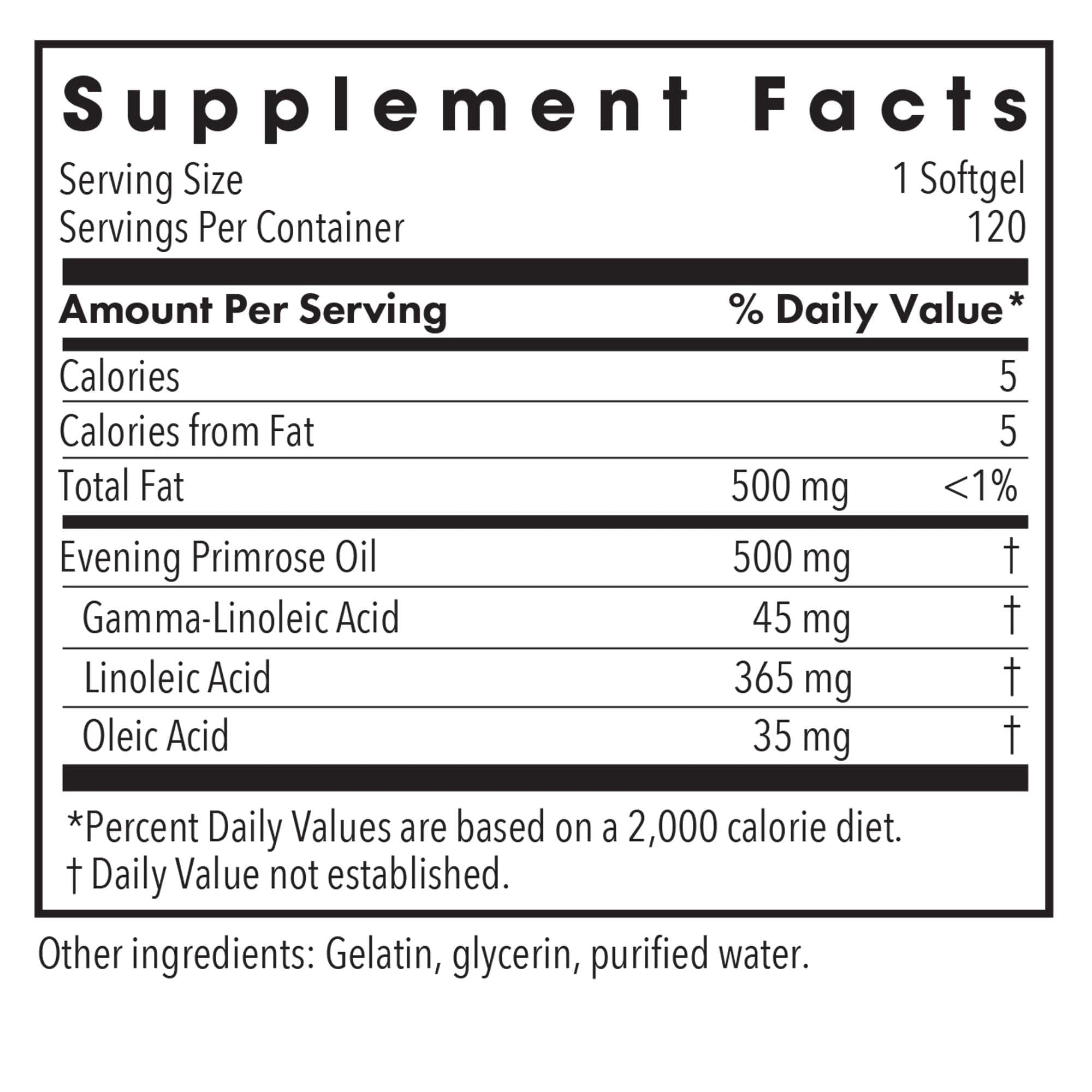 Allergy Research Group EPO Evening Primrose Oil 500mg – 120 Softgels