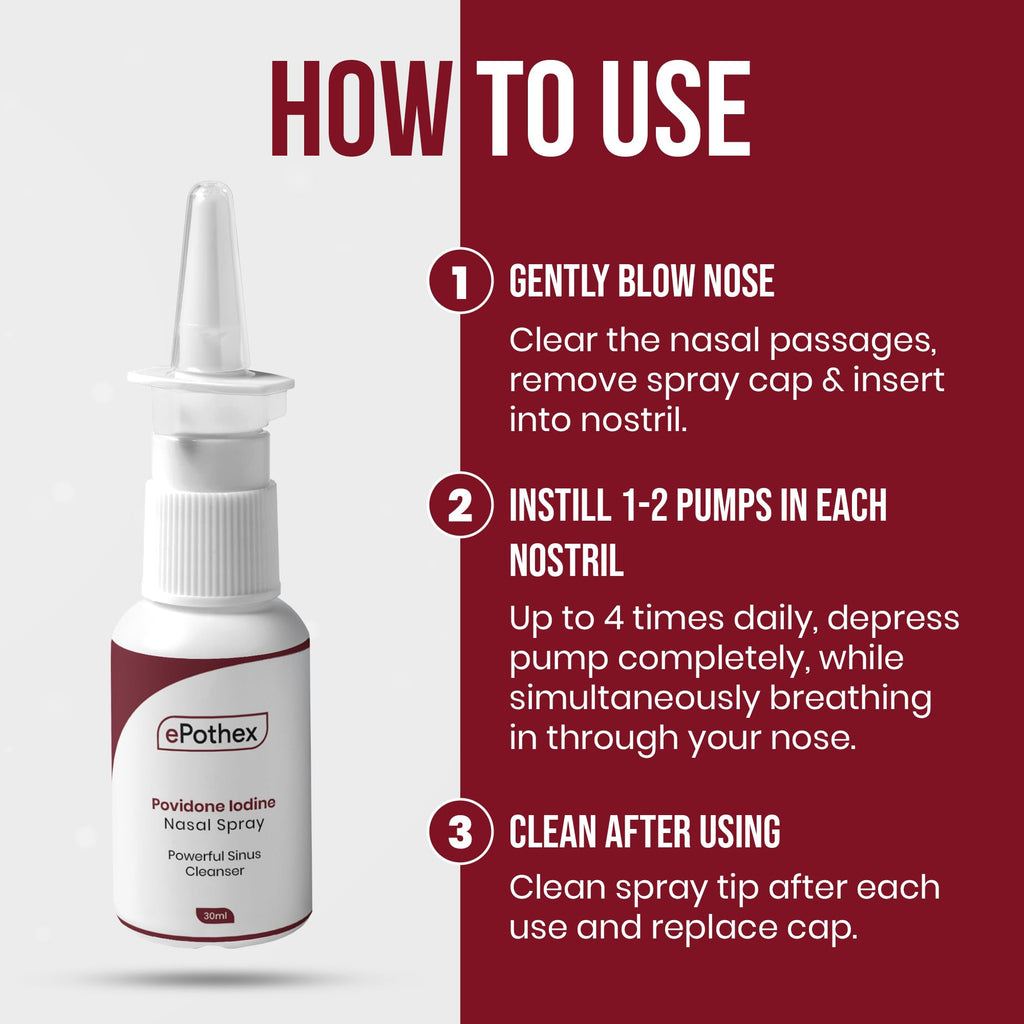 EPOTHEX 1% Povidone Iodine Nasal Spray — Travel-Ready Nasal Cleanser