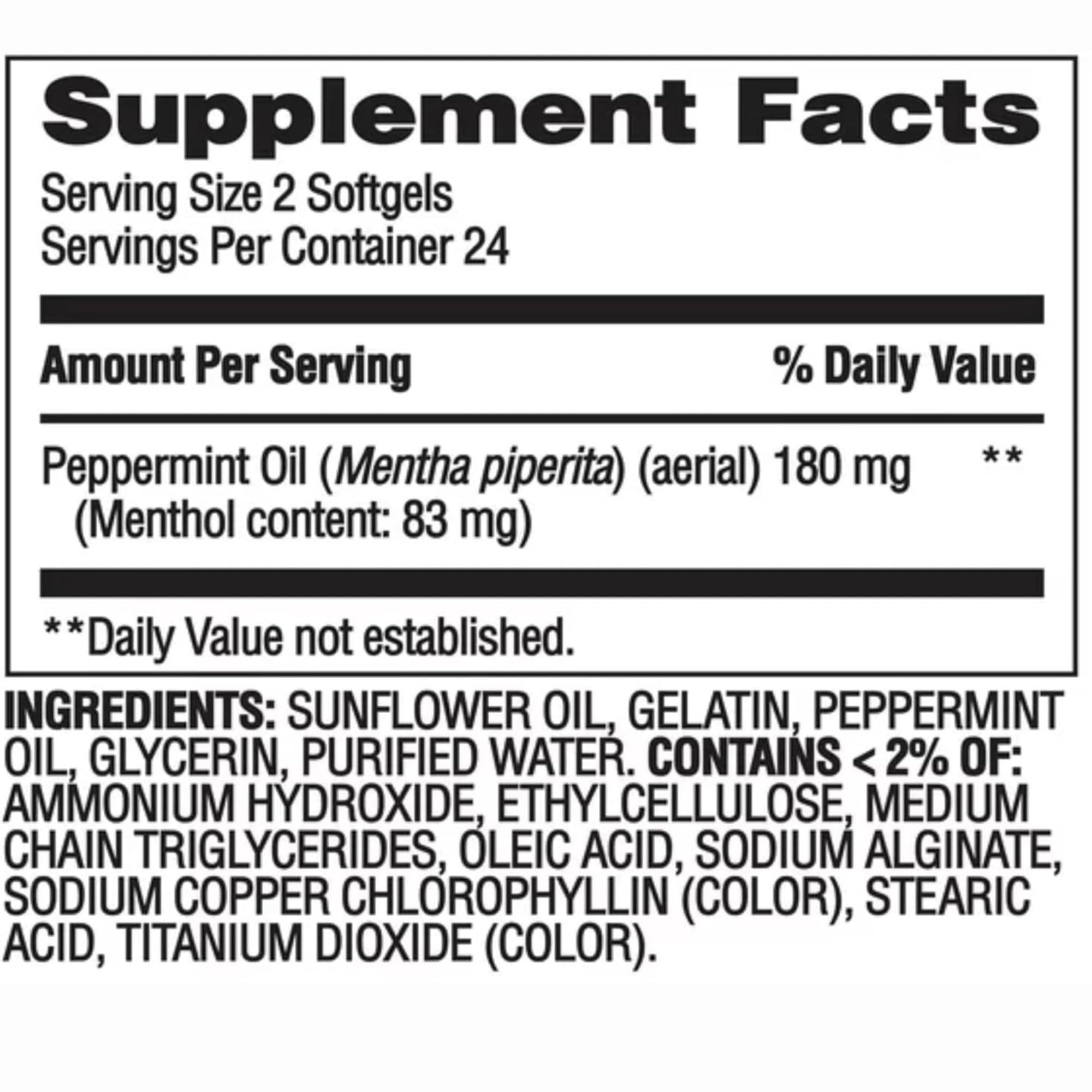 Equate Peppermint Oil Softgels 48 Count - Digestive Support, Enteric-Coated