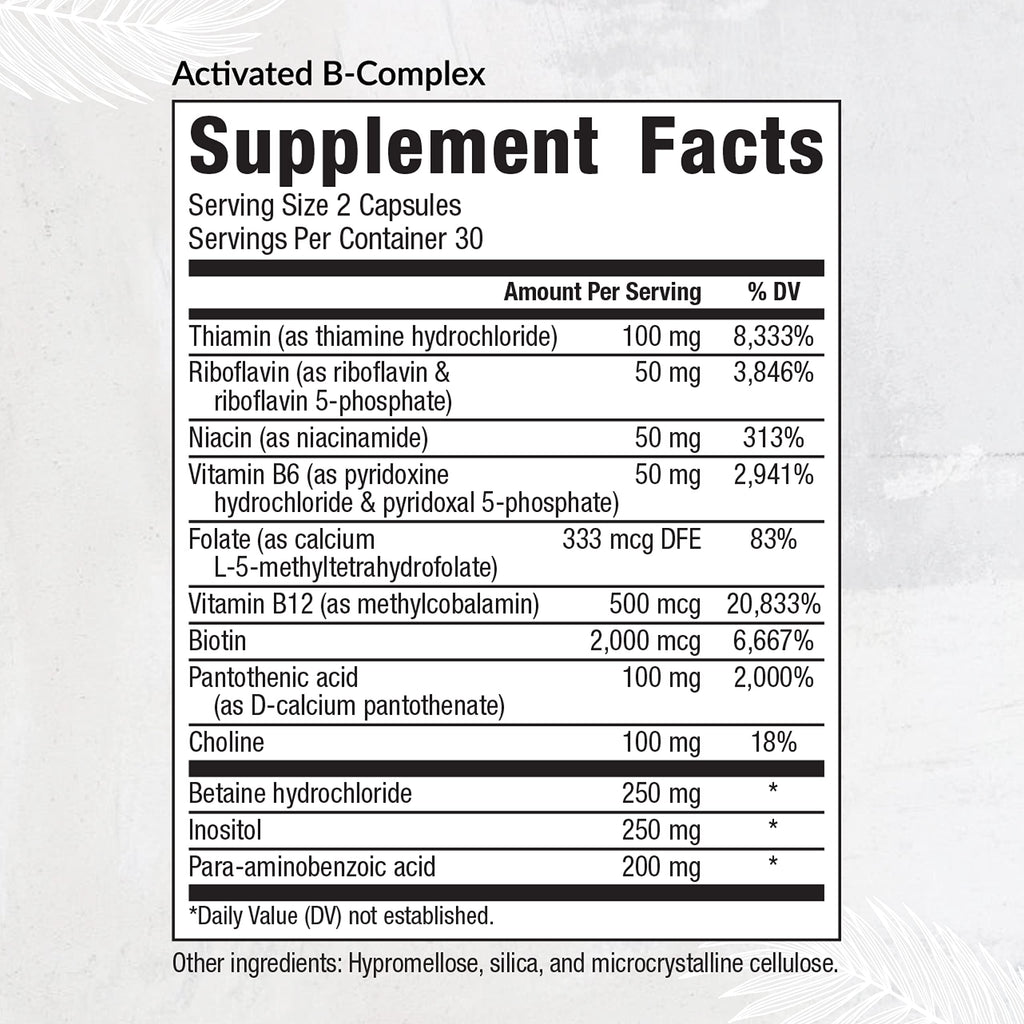 Equilife Activated B Complex – Energy, Hair, Skin, Nails Support | Gluten Free & Vegan