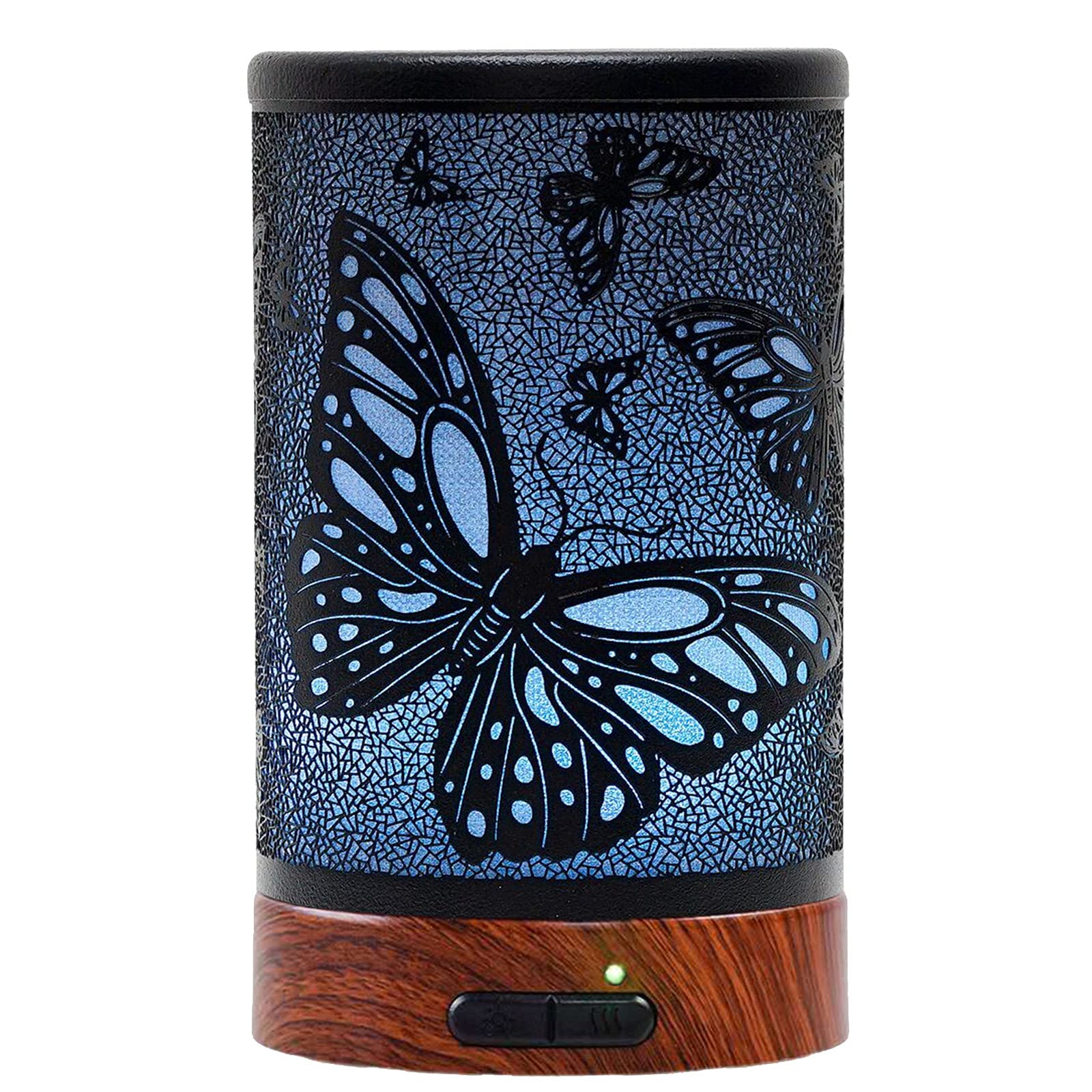 EQUSUPRO Essential Oil Diffuser 150ml Black Metal – Ultrasonic Cool Mist, Auto Shut-Off, 7-Color LED