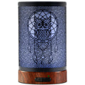 EQUSUPRO 150ml Metal Owl Essential Oil Diffuser - Auto Shut-Off, 7 LED Colors