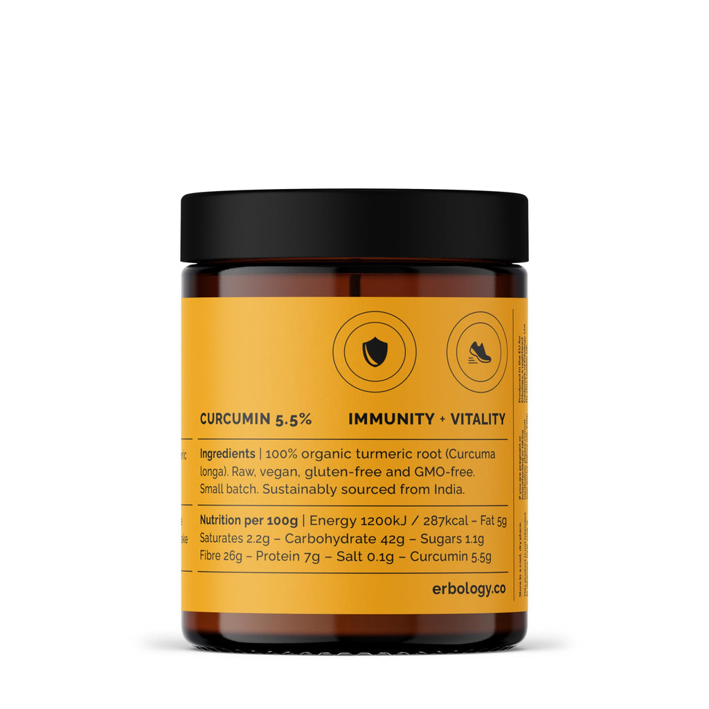 Erbology Organic Turmeric Powder 3.2 oz – 90 Servings, 5.5% Curcumin