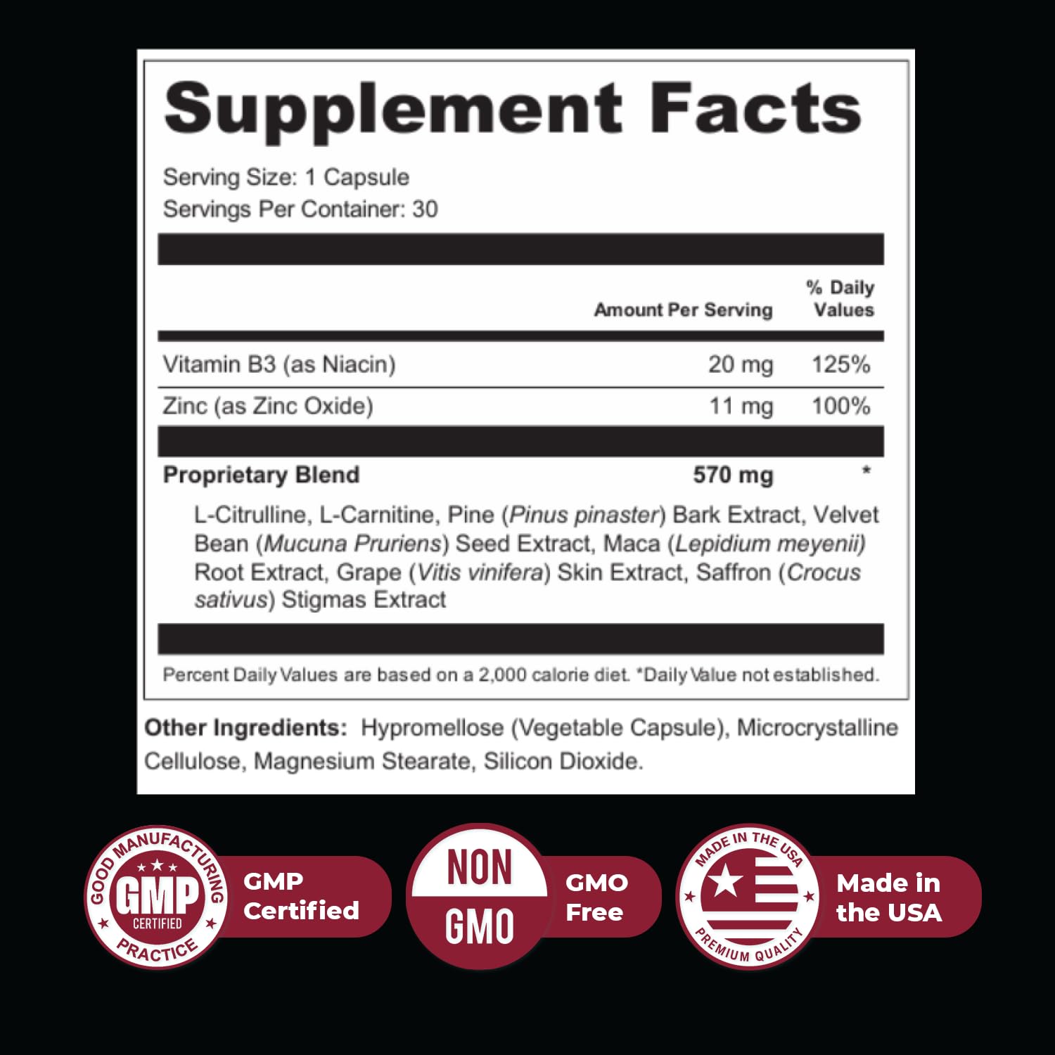 Nature's NutriWave ErecPower - 100% Natural Men's Wellness (30 Capsules) - Made in USA
