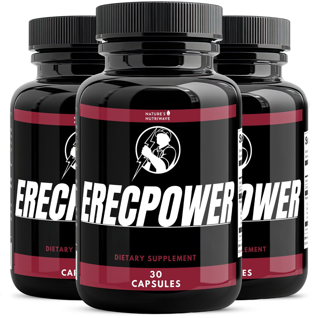Nature's NutriWave ErecPower - 100% Natural Men's Wellness (30 Capsules) - Made in USA