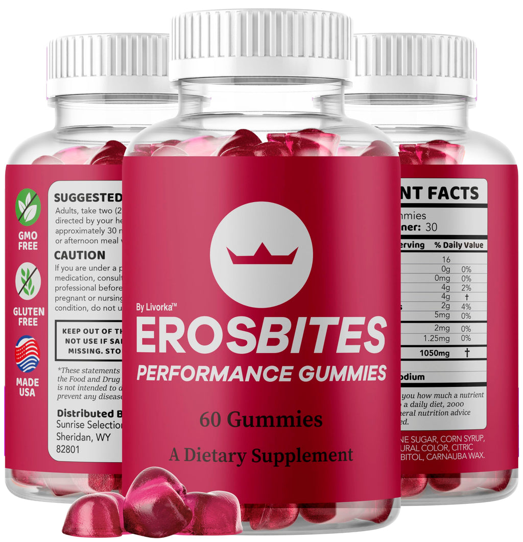 Eros Bites Gummies – Original Premium All-Natural Formula, 60 Gummies