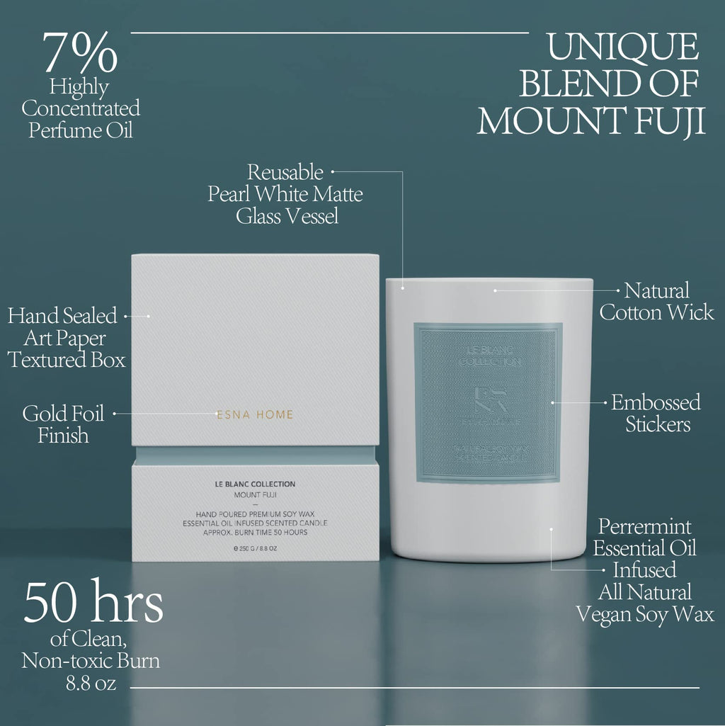ESNA HOME Luxury Scented Candle – All Natural Soy Wax Aromatherapy, 50 Hour Burn, Gift for Women Moms Couples