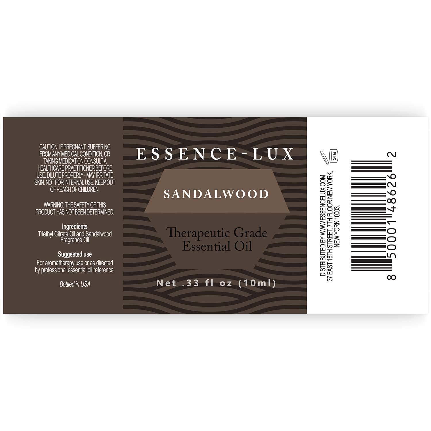 Essence-Lux 10ml Sandalwood Essential Oil - 0.33 fl oz | Calming Aromatherapy