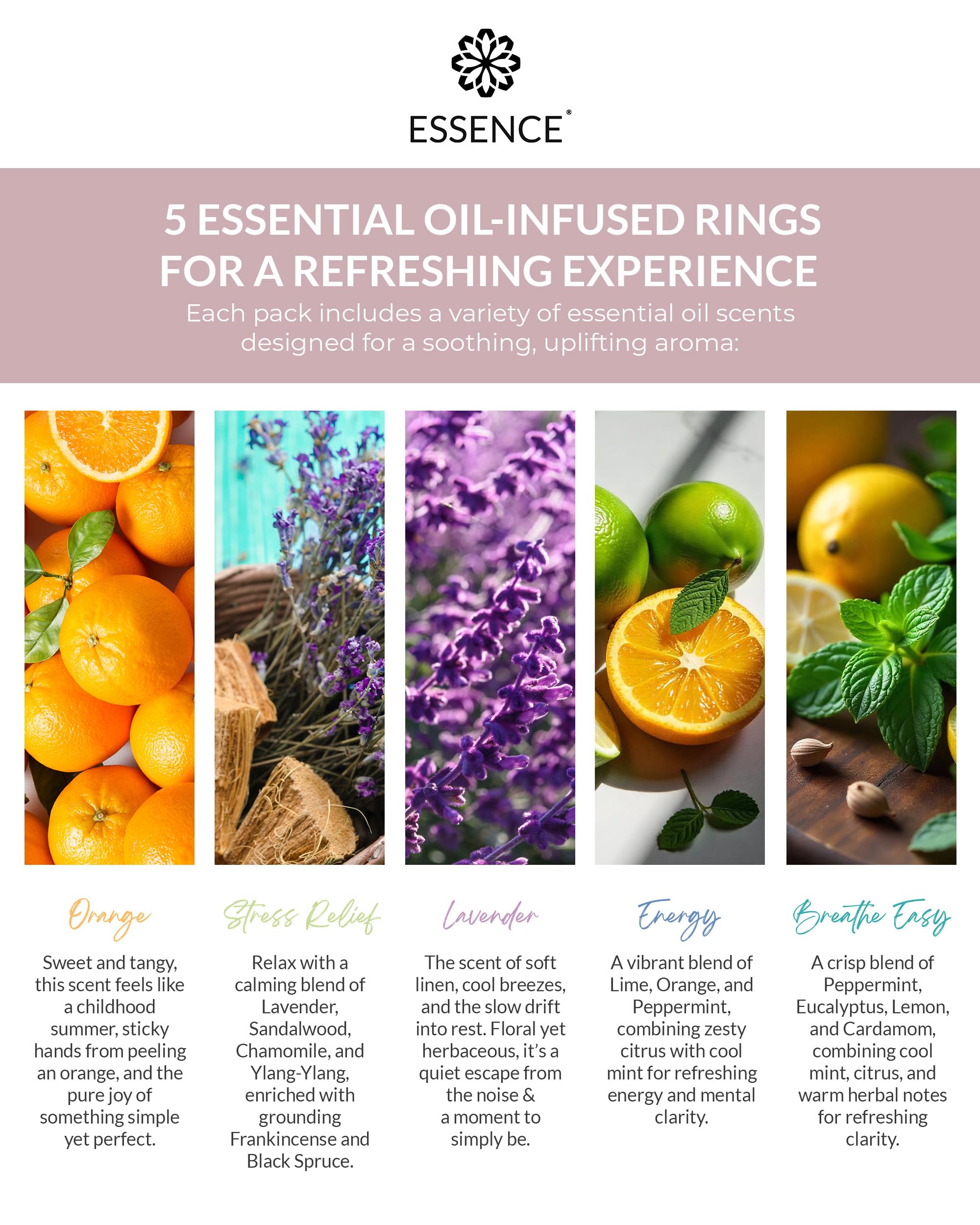 Essence Nasal Diffuser Self-Care Bundle | Wearable Aromatherapy Nose Rings for Stress, Energy & Mental Clarity