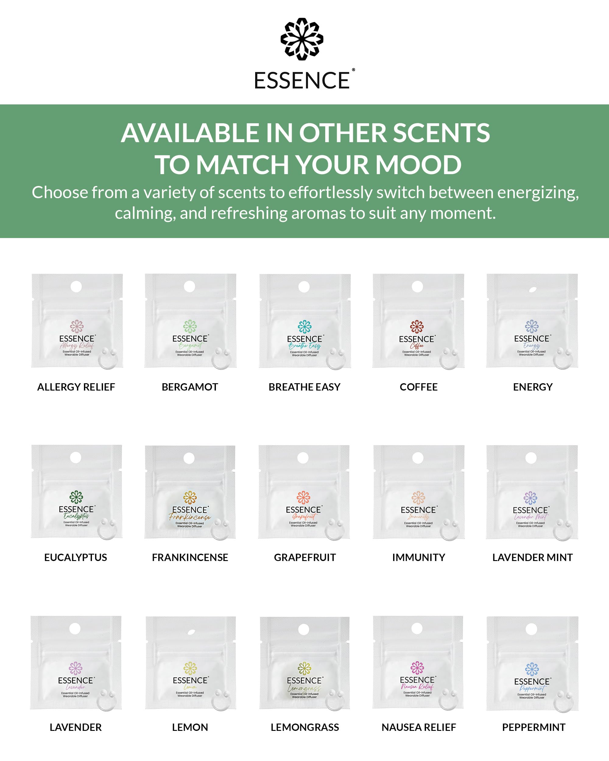 Essence Wearable Aromatherapy Nasal Diffuser | Bergamot Nose Ring Inhaler | Made in USA