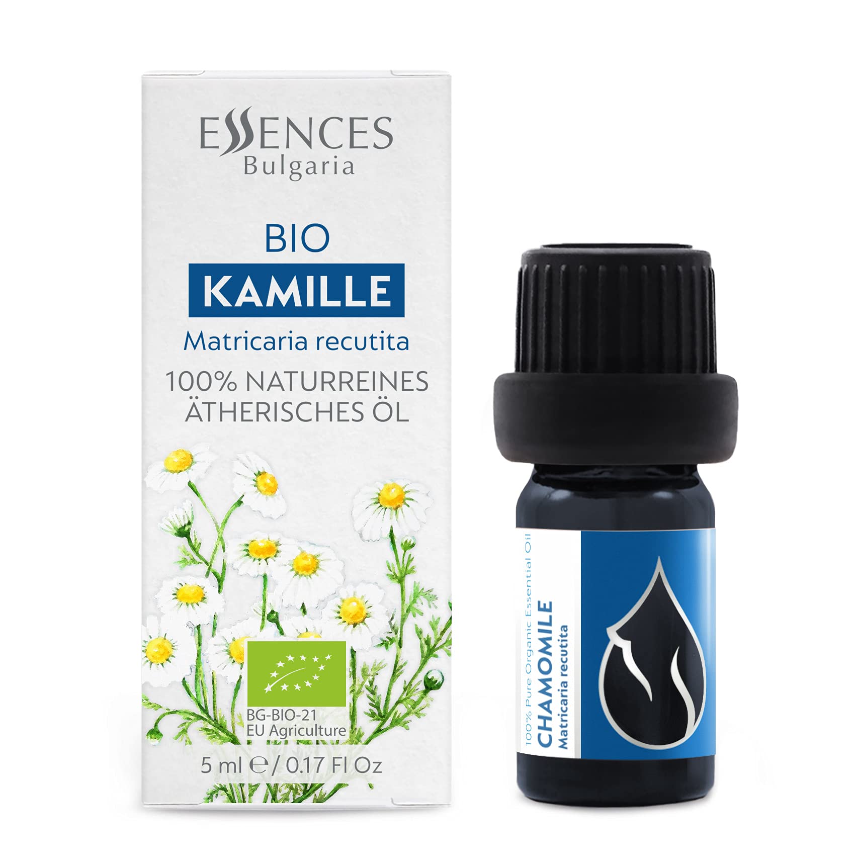 Essences Bulgaria Organic Chamomile Essential Oil 5ml – Matricaria recutita | Pure, Undiluted & Therapeutic Grade