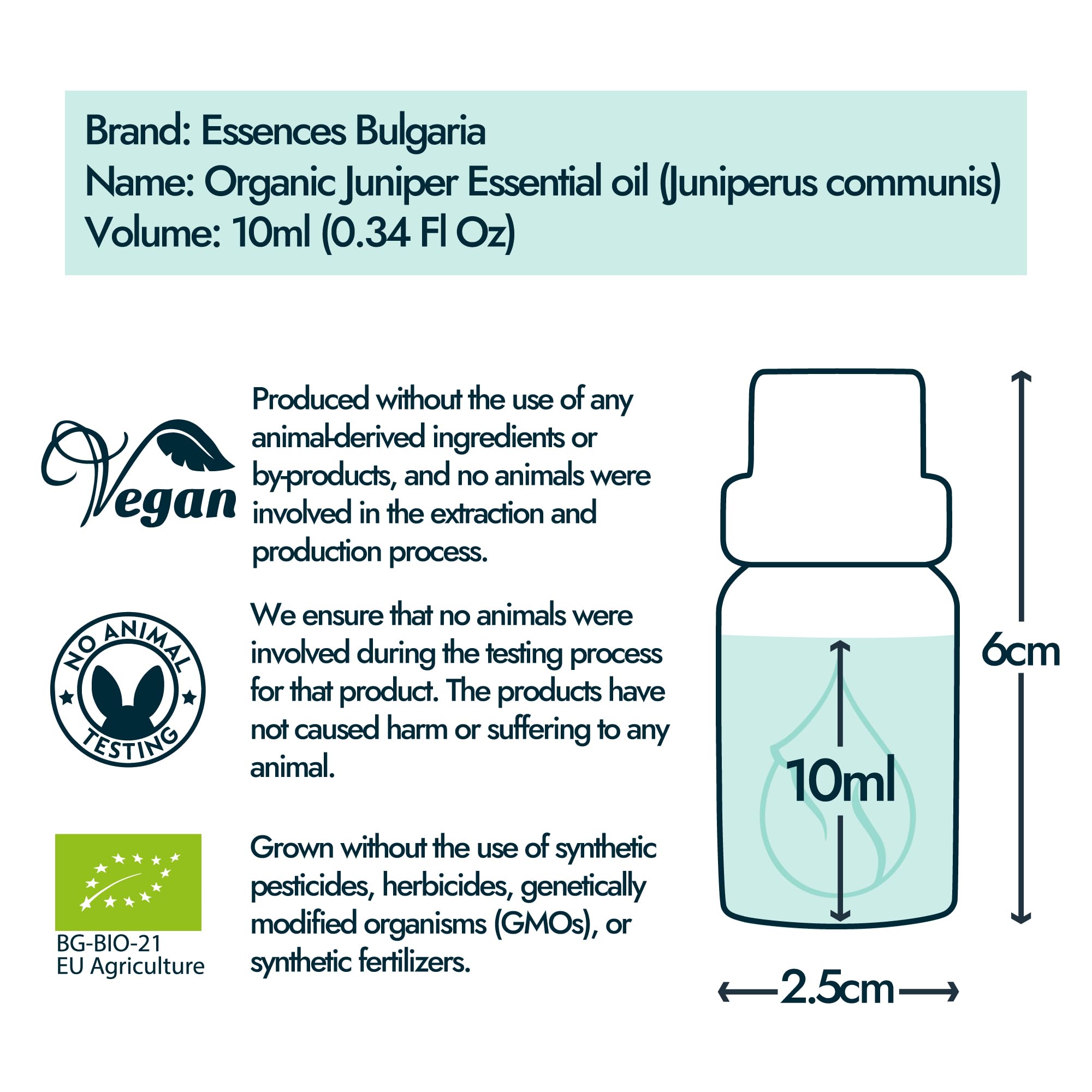 Essences Bulgaria Organic Juniper Essential Oil – 10ml | 100% Pure & Therapeutic Grade