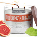 Essential Elements Blood Orange & Teakwood 3-Wick Candle – 14.75 oz, 45h Burn