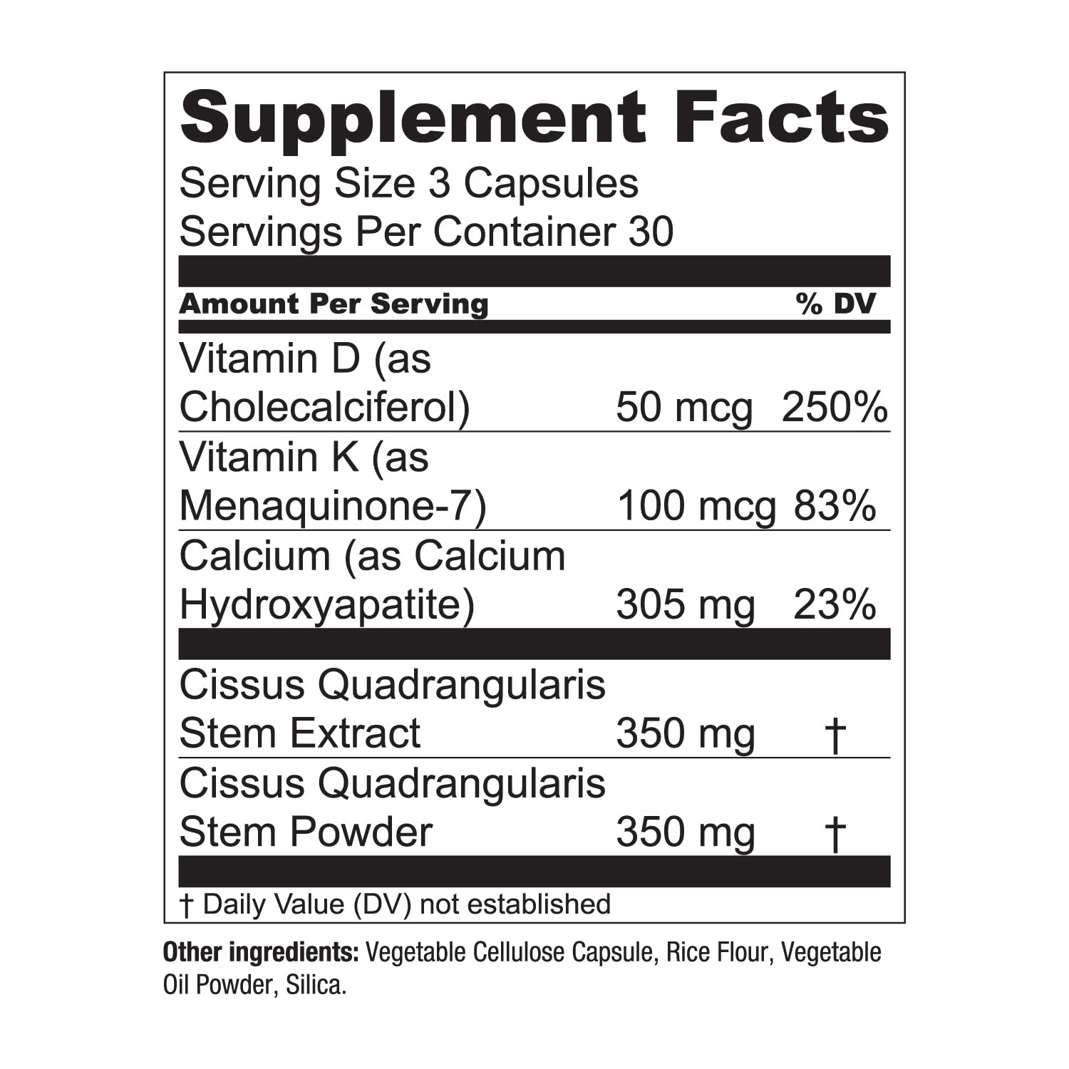 Essential Elements Bone Boost Health Supplement – Calcium, Vitamin D3, K2, Cissus Quadrangularis | 270 Capsules (90 Day Supply) (3-Pack)